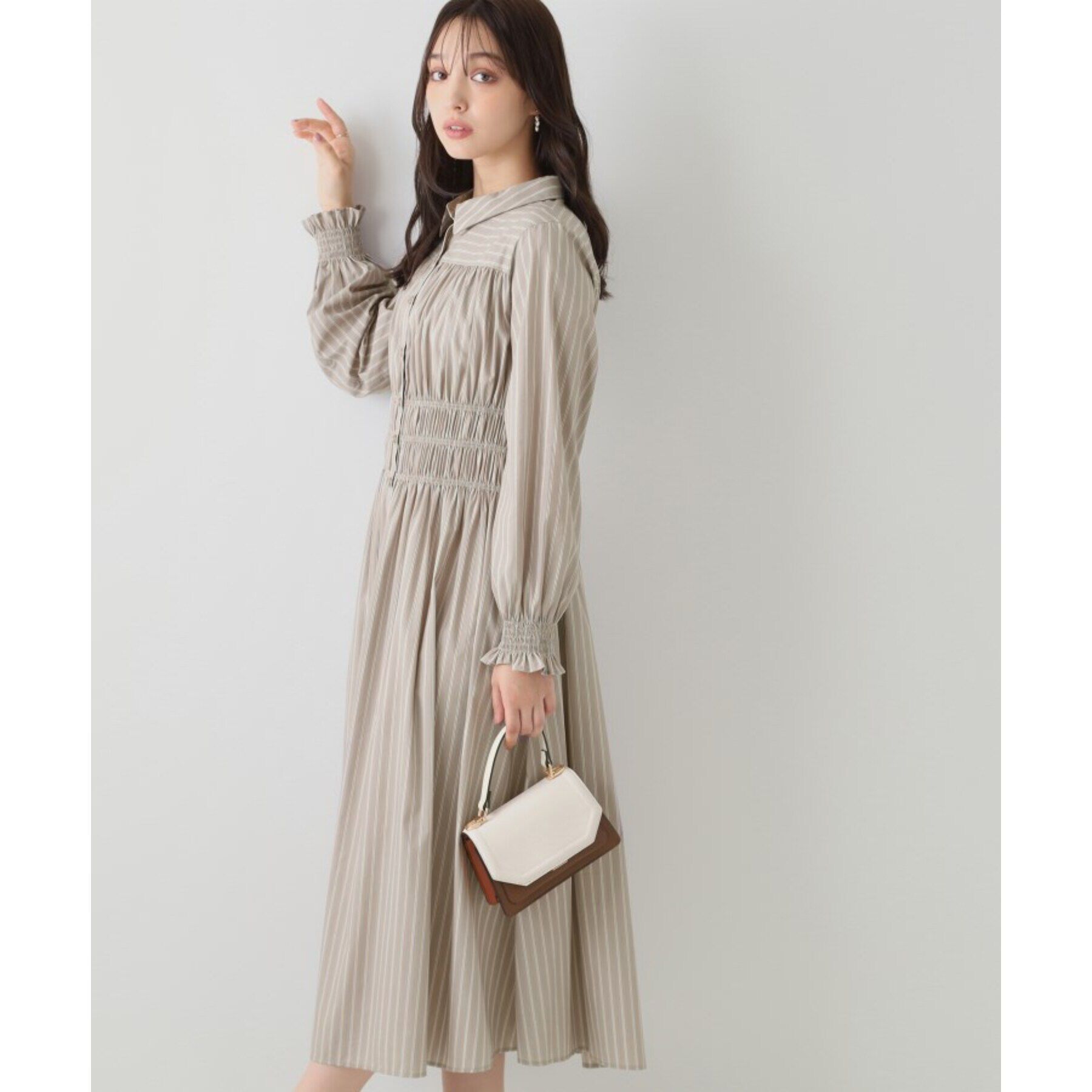 Couture broach「シャーリングシャツワンピース」|ワンピース|ﾋﾟﾝｸﾍﾞｰｼﾞｭ(353)