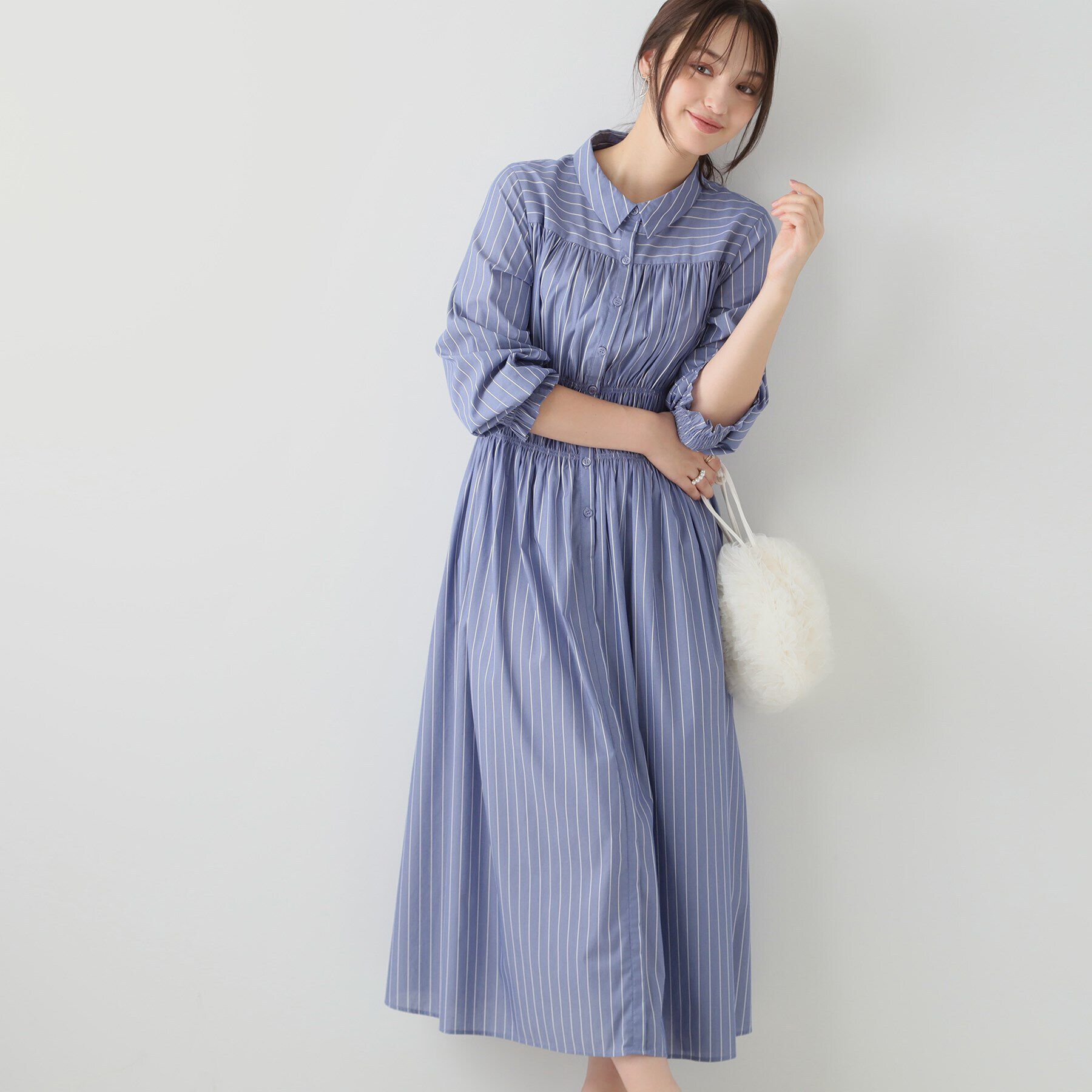 Couture broach「シャーリングシャツワンピース」|ワンピース|