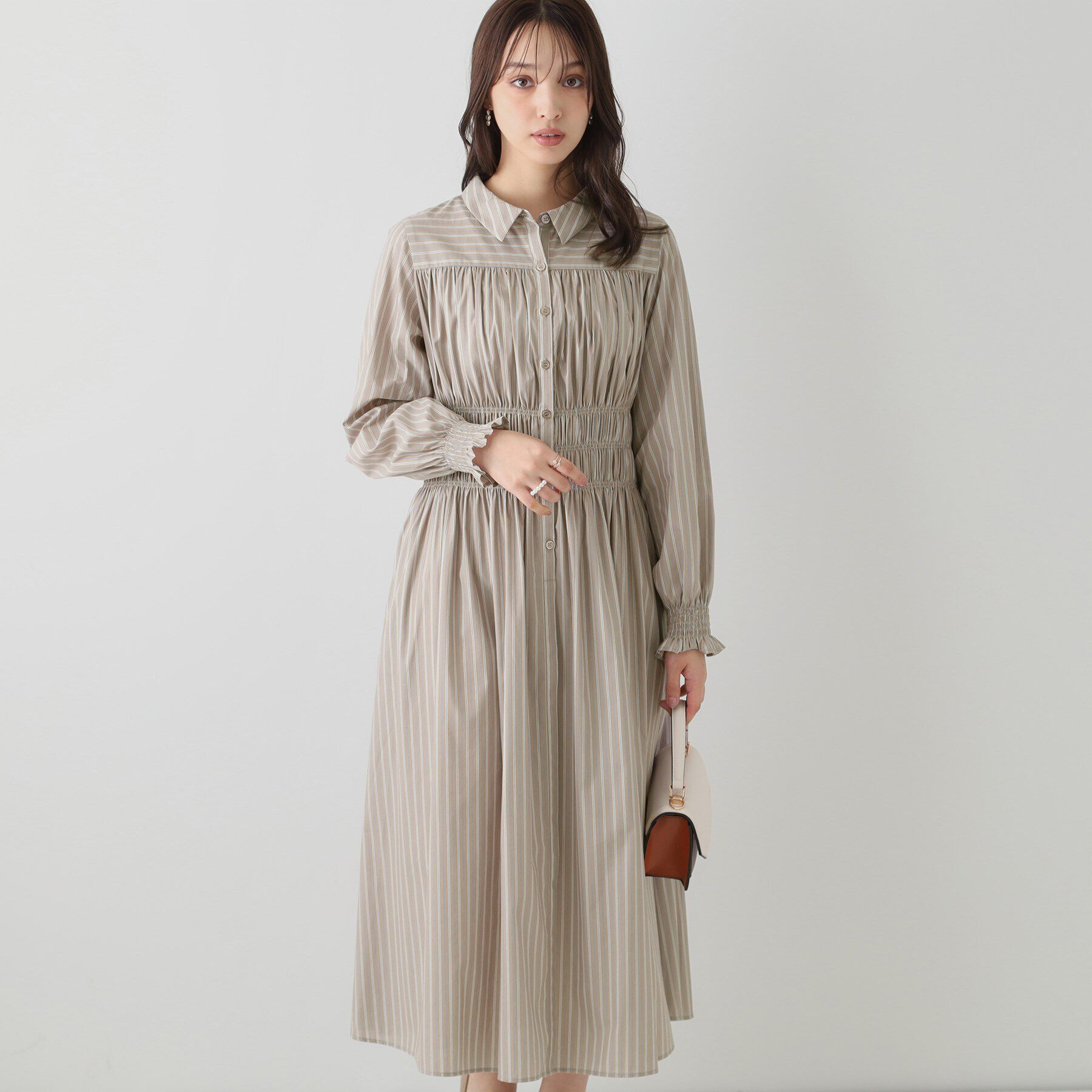 Couture broach「シャーリングシャツワンピース」|ワンピース|