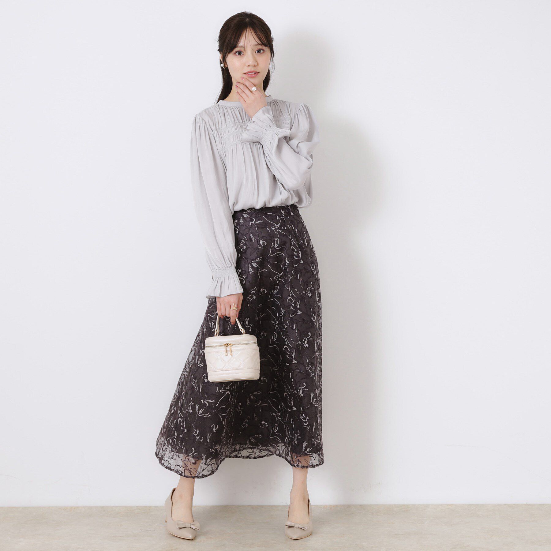 Couture broach「【通勤・大人可愛い】シャーリングギャザーブラウス」|シャツ・ブラウス|