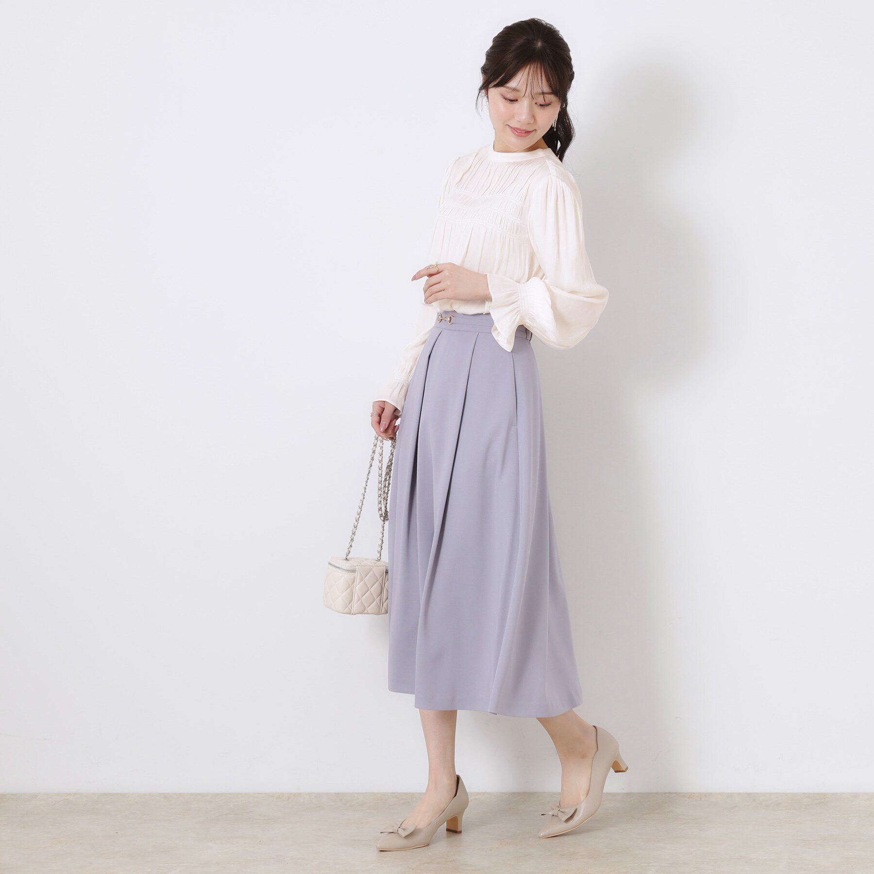 Couture broach「【通勤・大人可愛い】シャーリングギャザーブラウス」|シャツ・ブラウス|