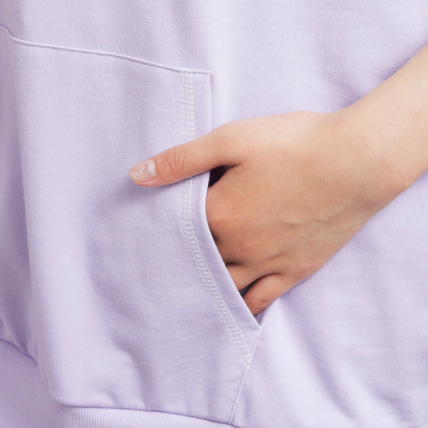 PINK-latte「配色ステッチパーカチュニック」|パーカー|