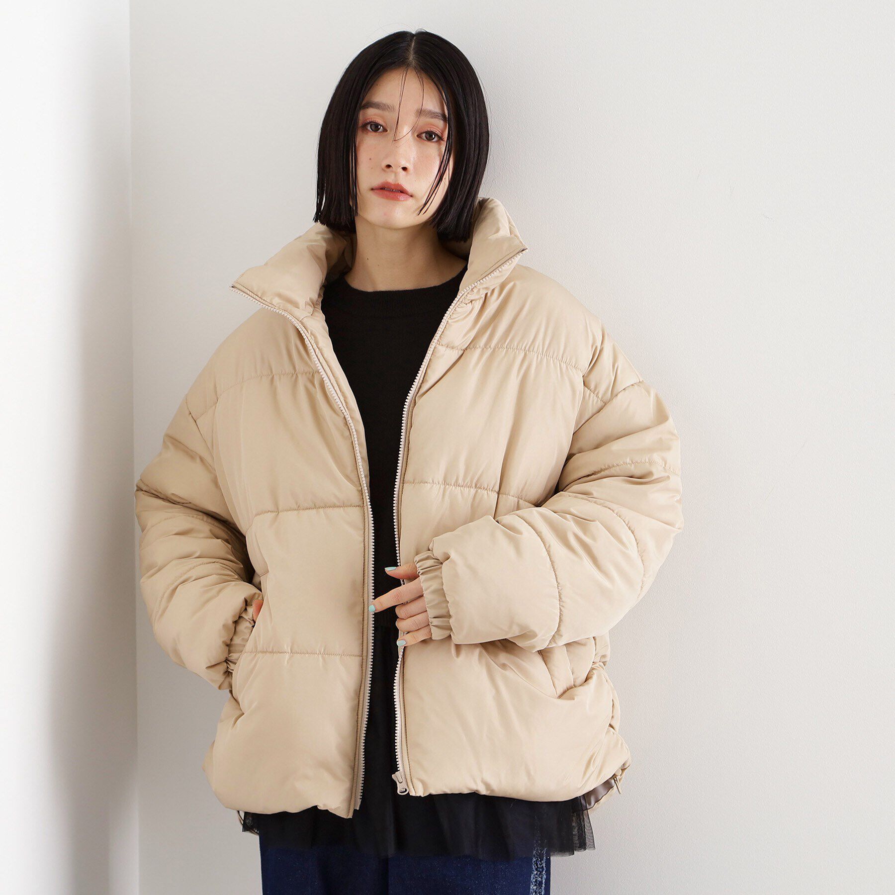 THE SHOP TK「【撥水】タフタ中綿ブルゾン」|ダウン|