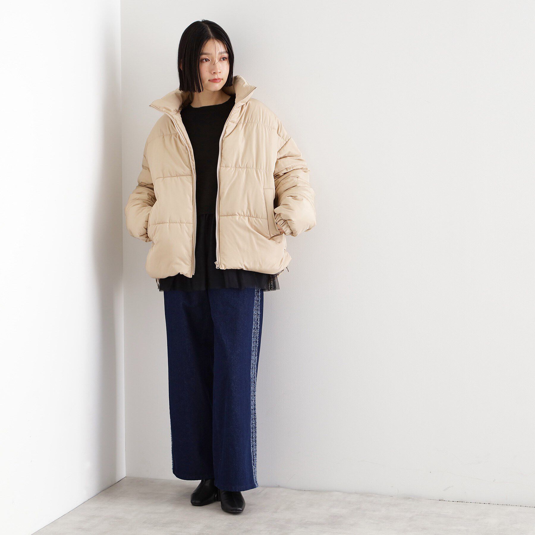 THE SHOP TK「【撥水】タフタ中綿ブルゾン」|ダウン|