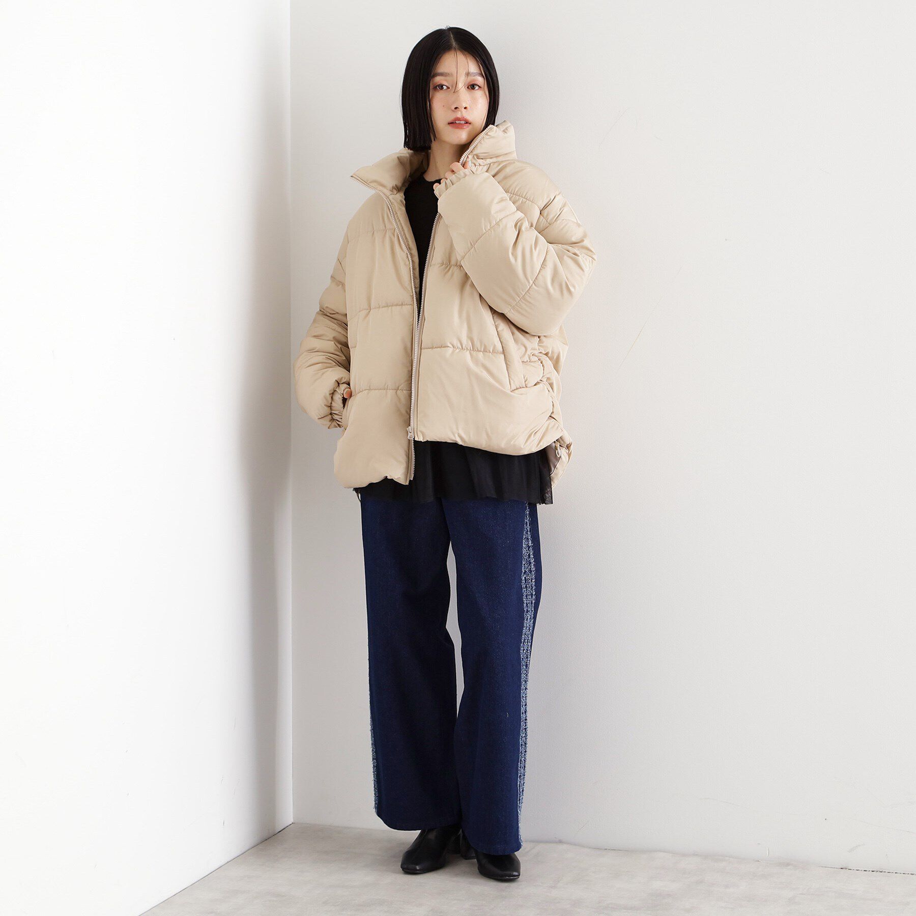 THE SHOP TK「【撥水】タフタ中綿ブルゾン」|ダウン|