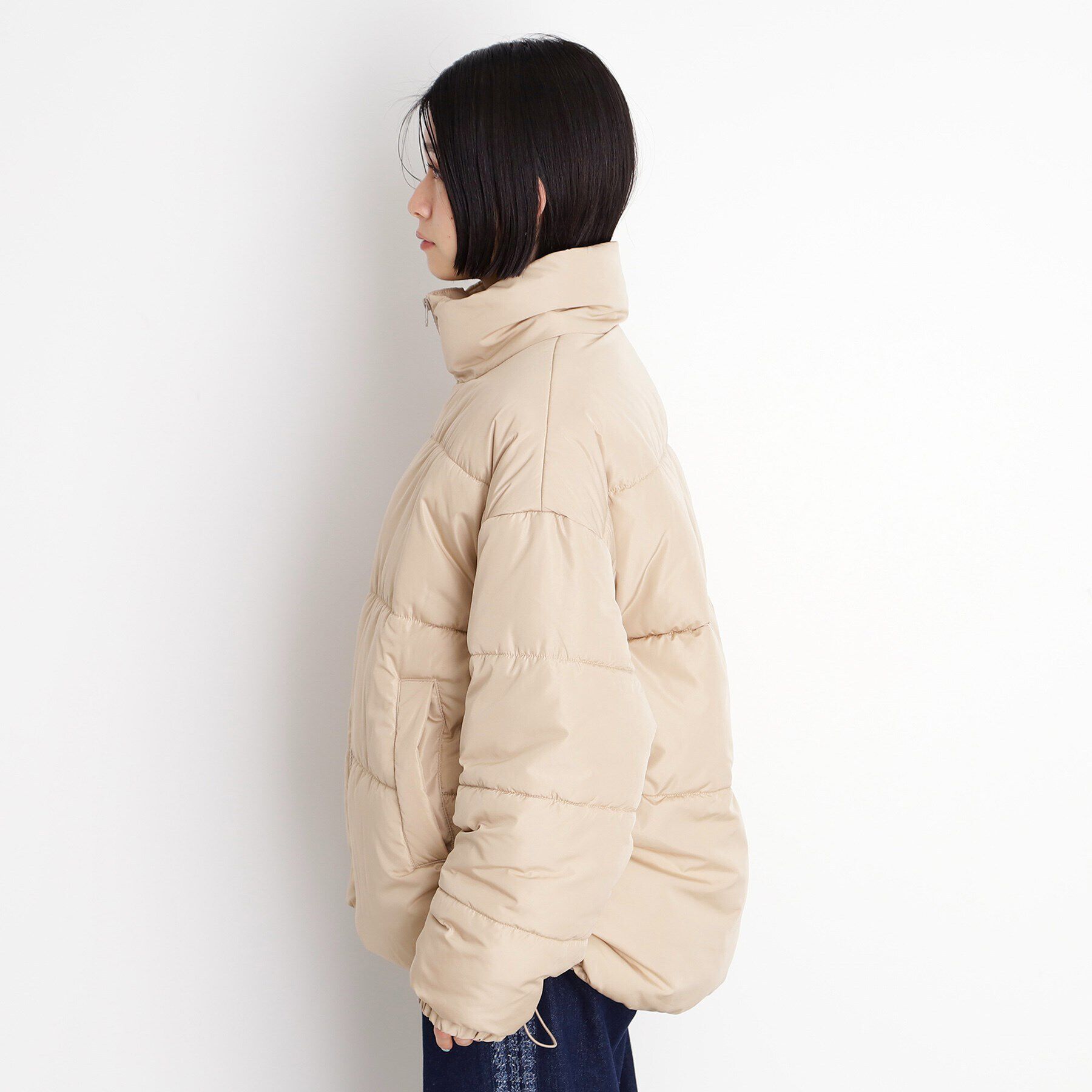 THE SHOP TK「【撥水】タフタ中綿ブルゾン」|ダウン|