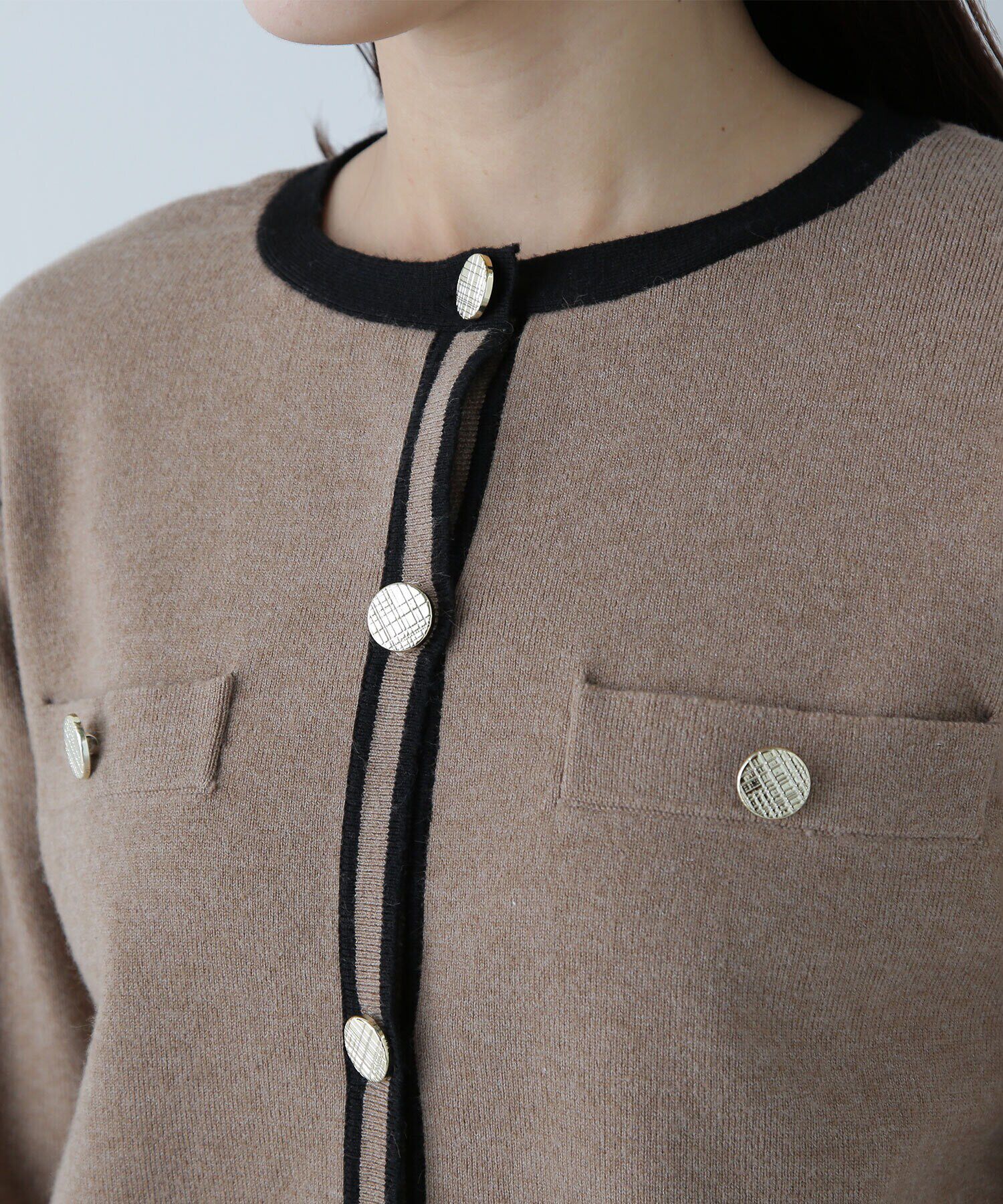  「バイカラーニットジャケット＆スカート」|ワンピース|