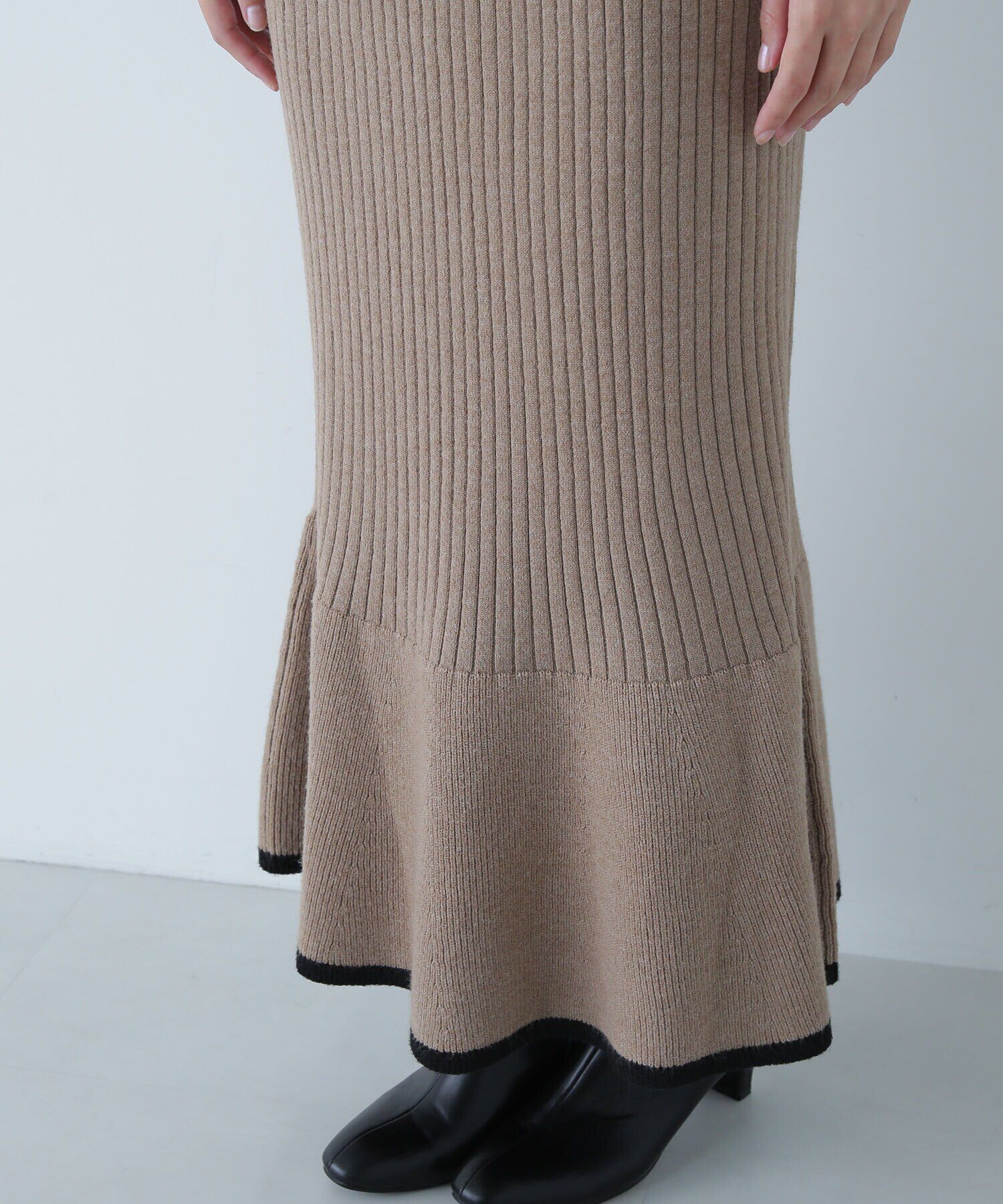  「バイカラーニットジャケット＆スカート」|ワンピース|