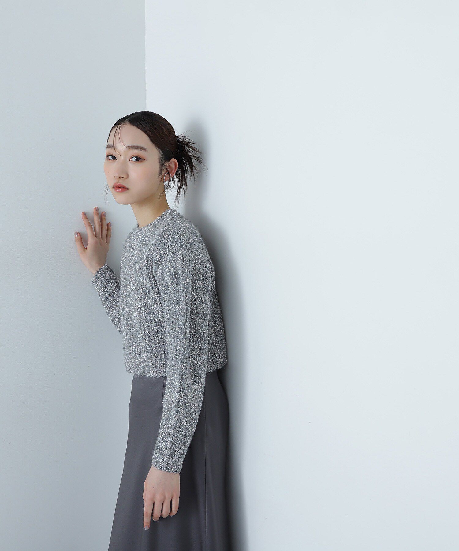  「リボンヤーンショートニット」|ニット・セーター|