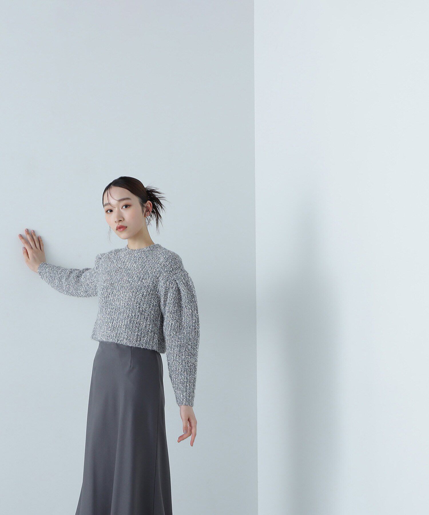  「リボンヤーンショートニット」|ニット・セーター|