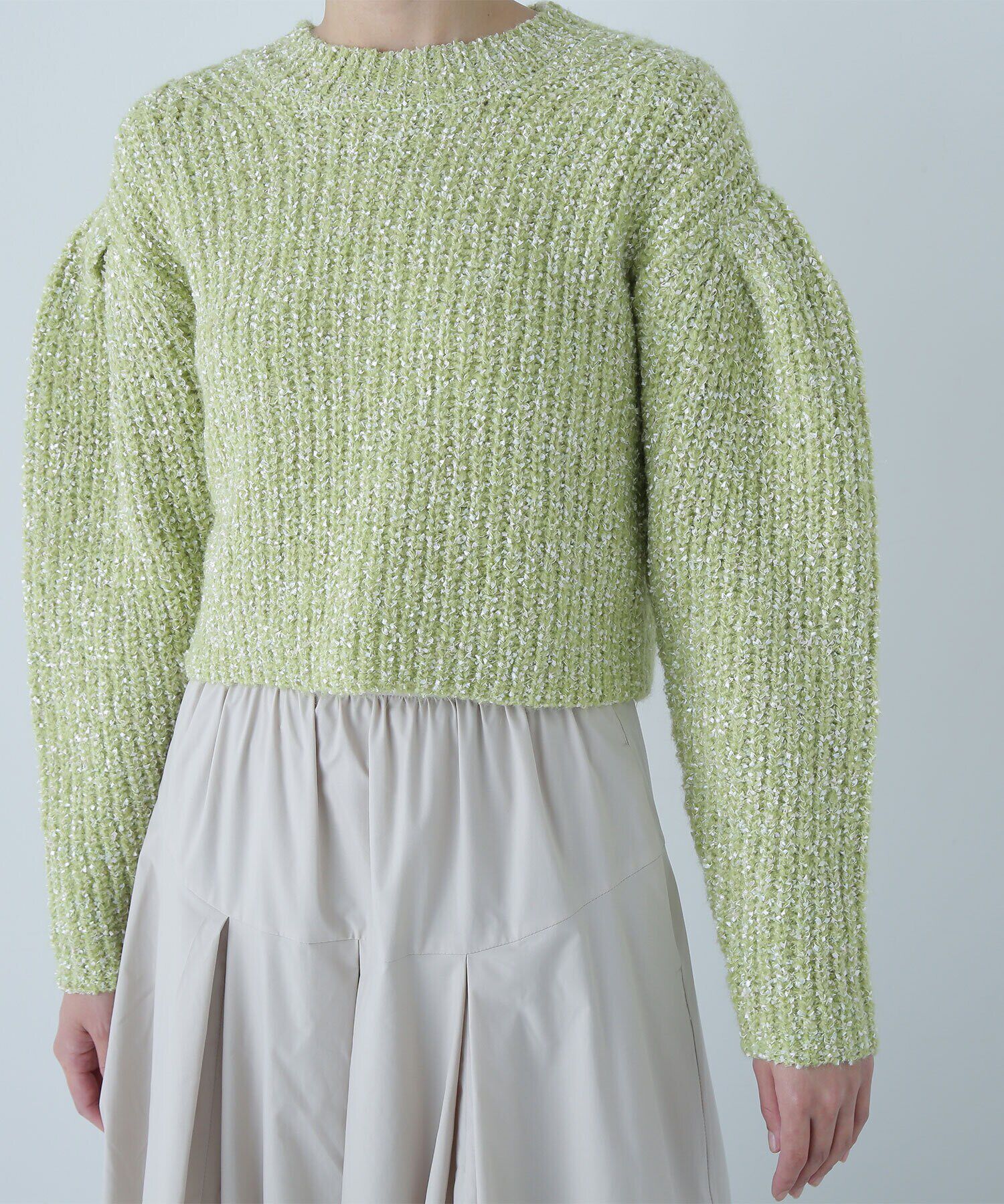  「リボンヤーンショートニット」|ニット・セーター|