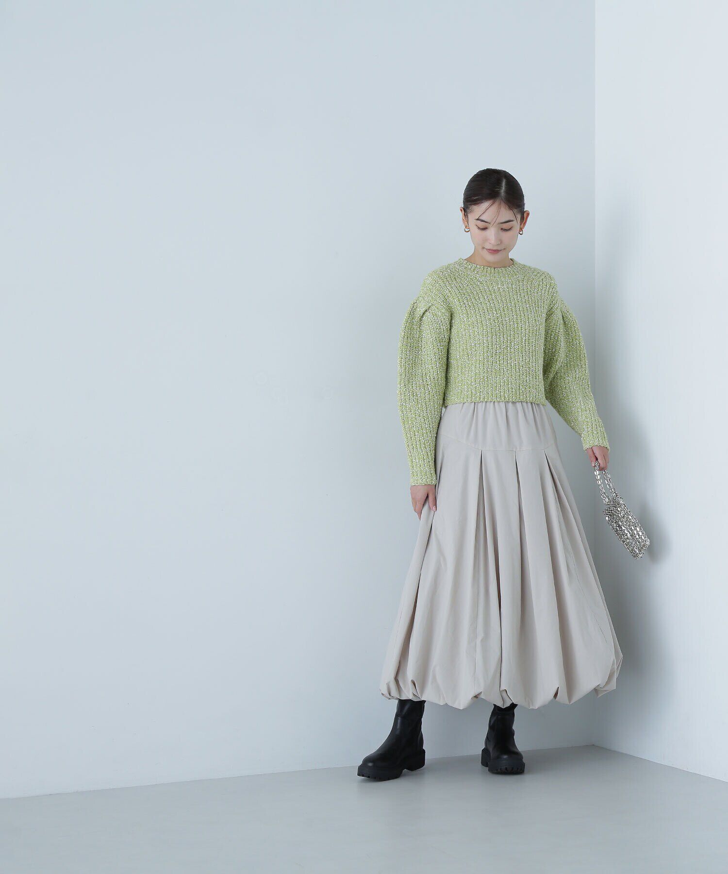  「リボンヤーンショートニット」|ニット・セーター|