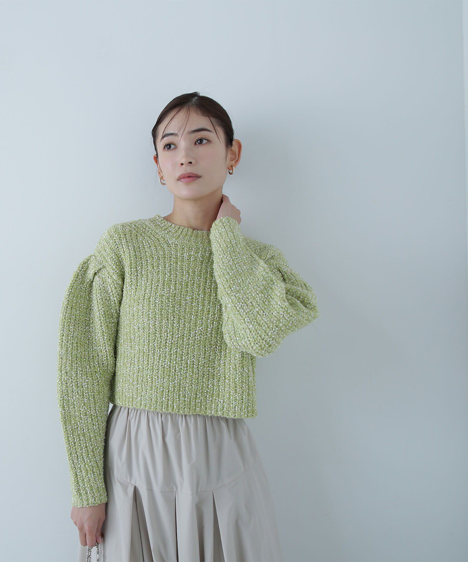  「リボンヤーンショートニット」|ニット・セーター|