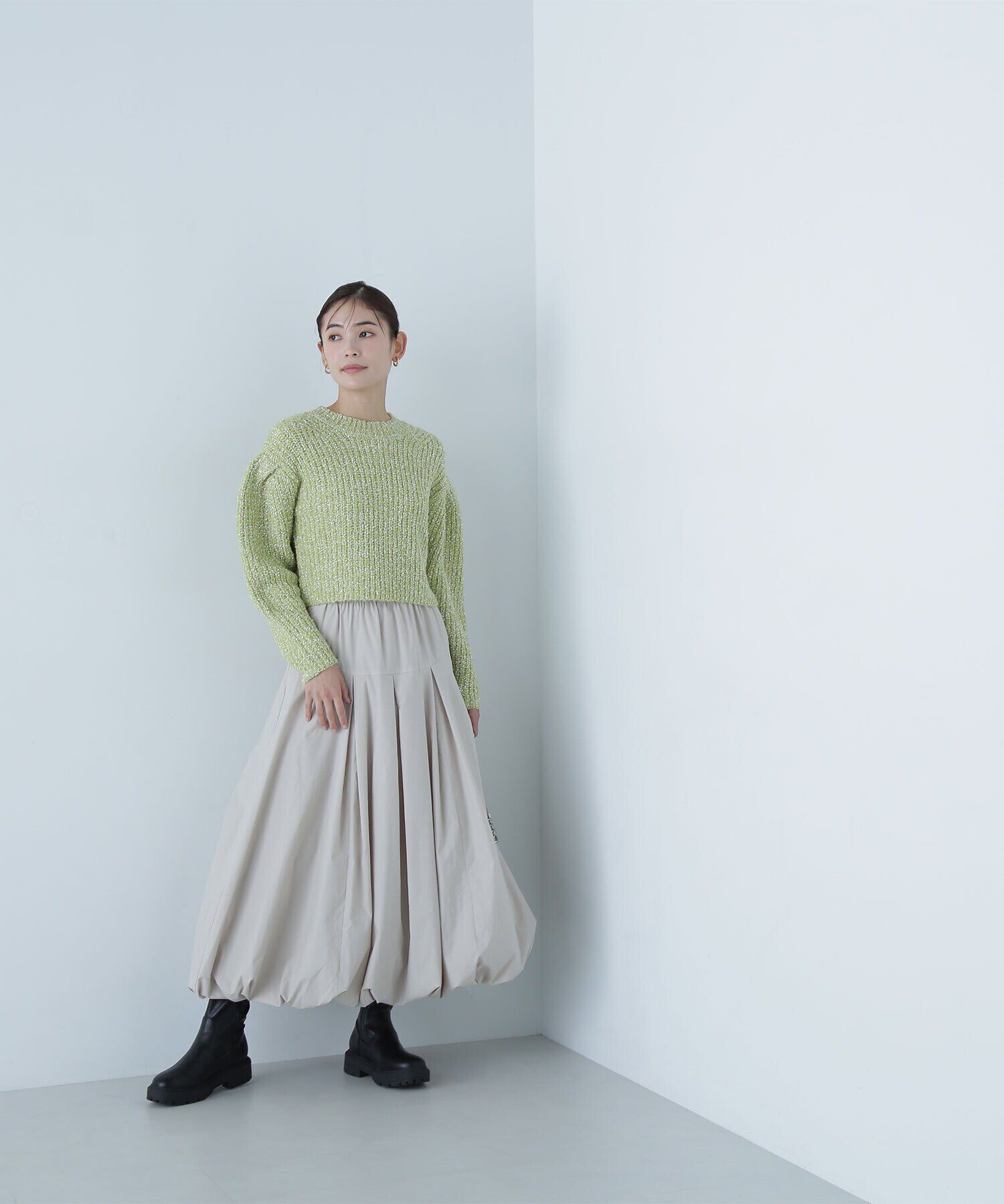  「リボンヤーンショートニット」|ニット・セーター|