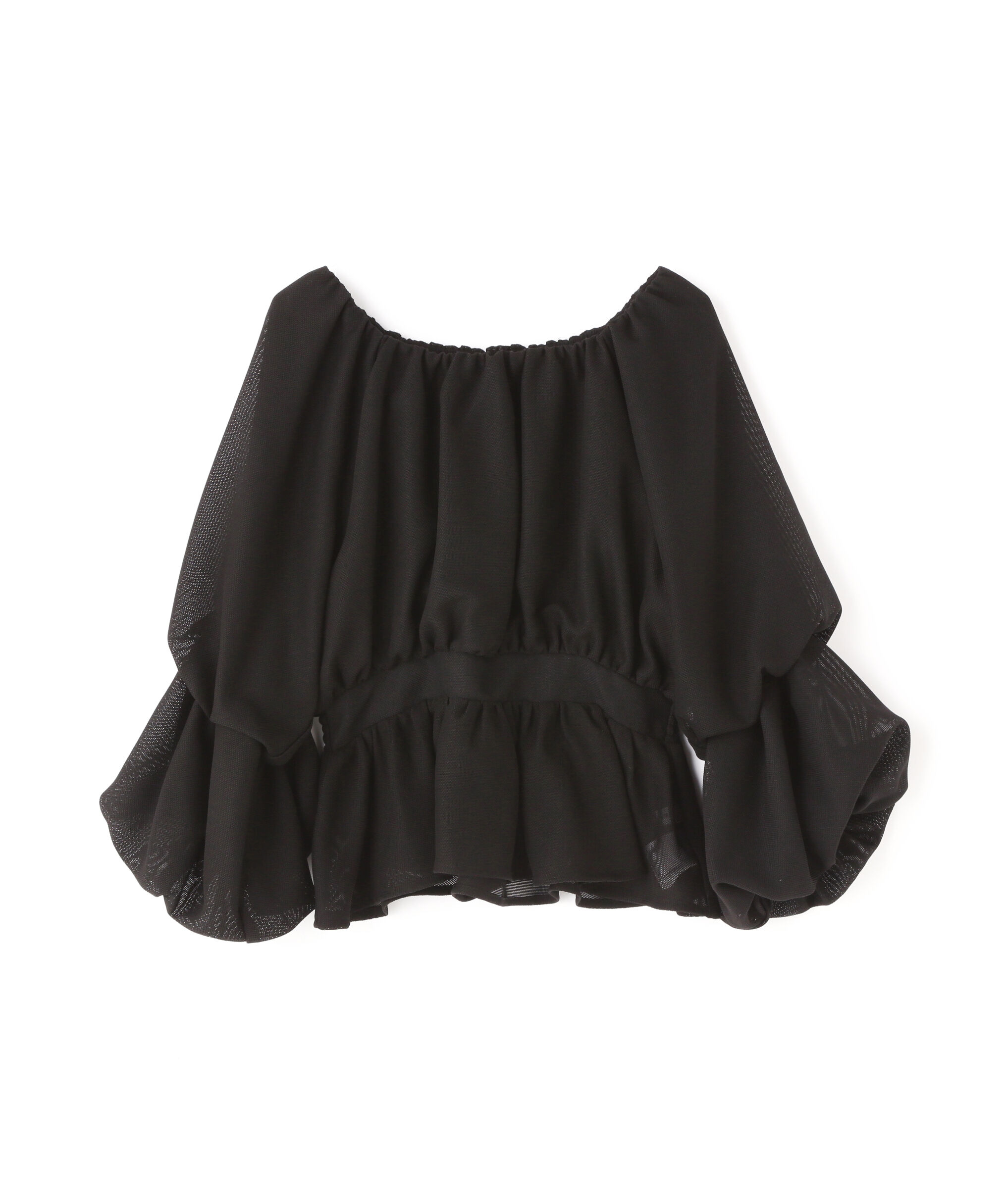  「メッシュペプラムギャザーブラウス」|シャツ・ブラウス|