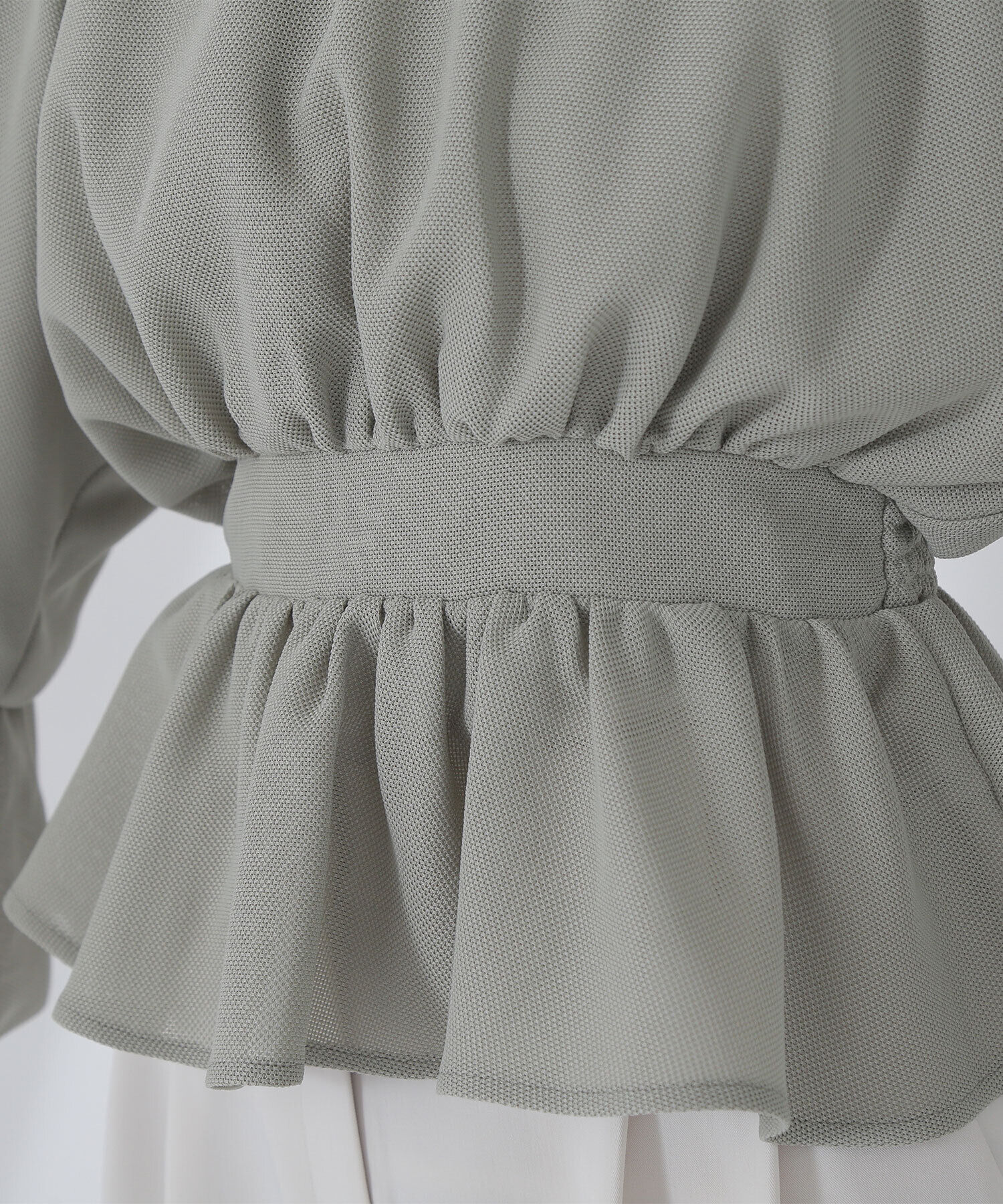  「メッシュペプラムギャザーブラウス」|シャツ・ブラウス|