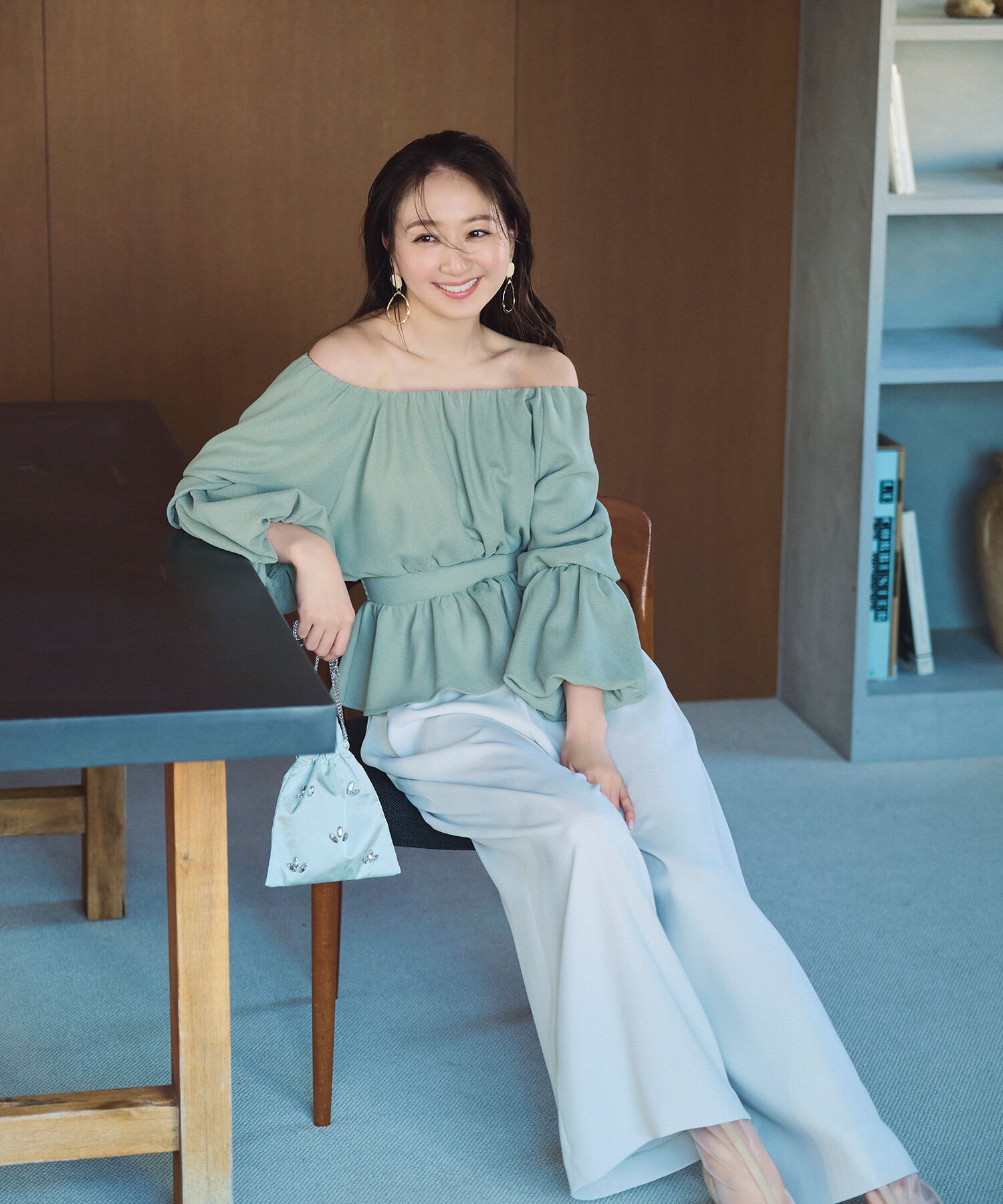  「メッシュペプラムギャザーブラウス」|シャツ・ブラウス|