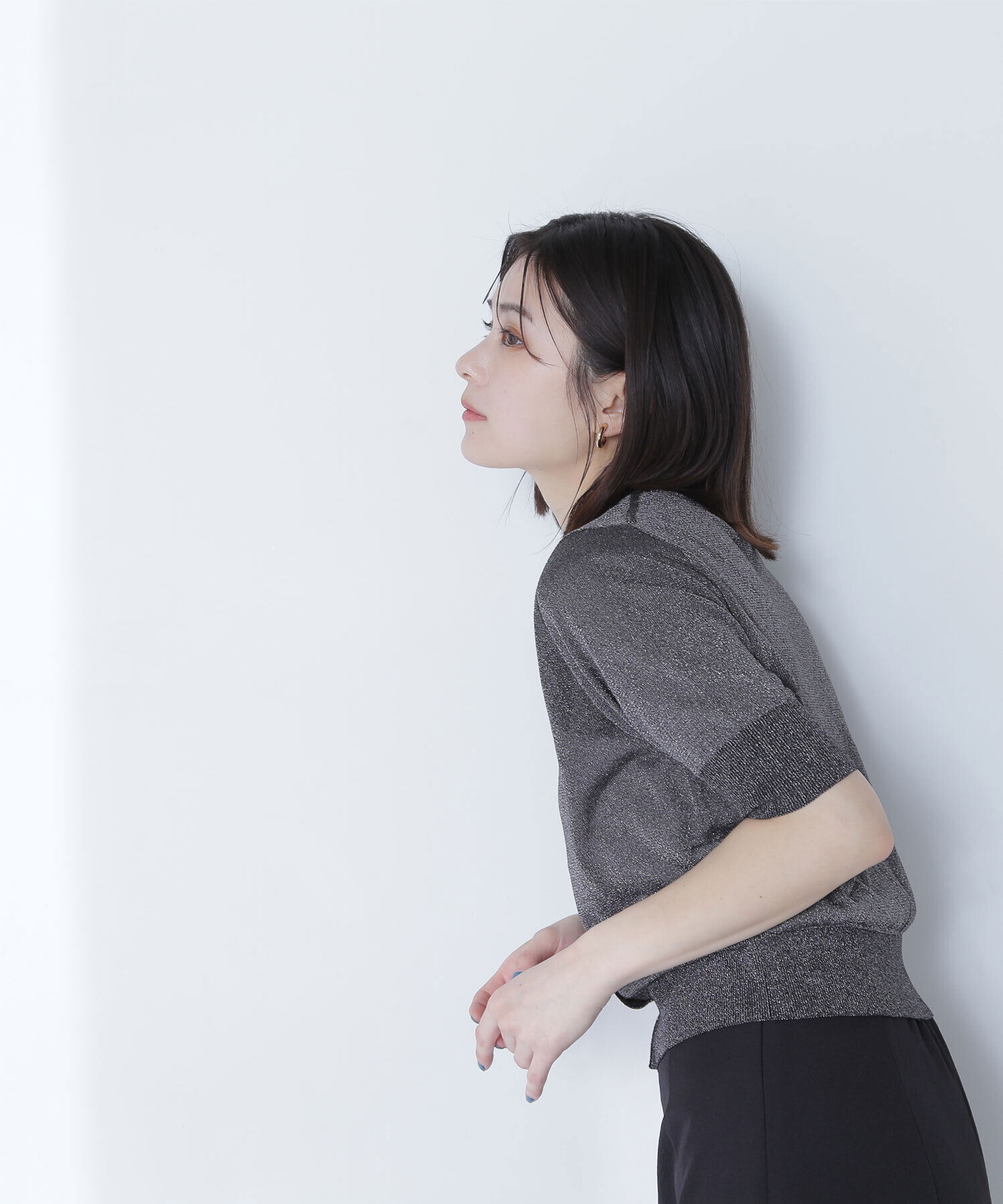  「ハーフスリーブラメカーディガン」|ニット・セーター|