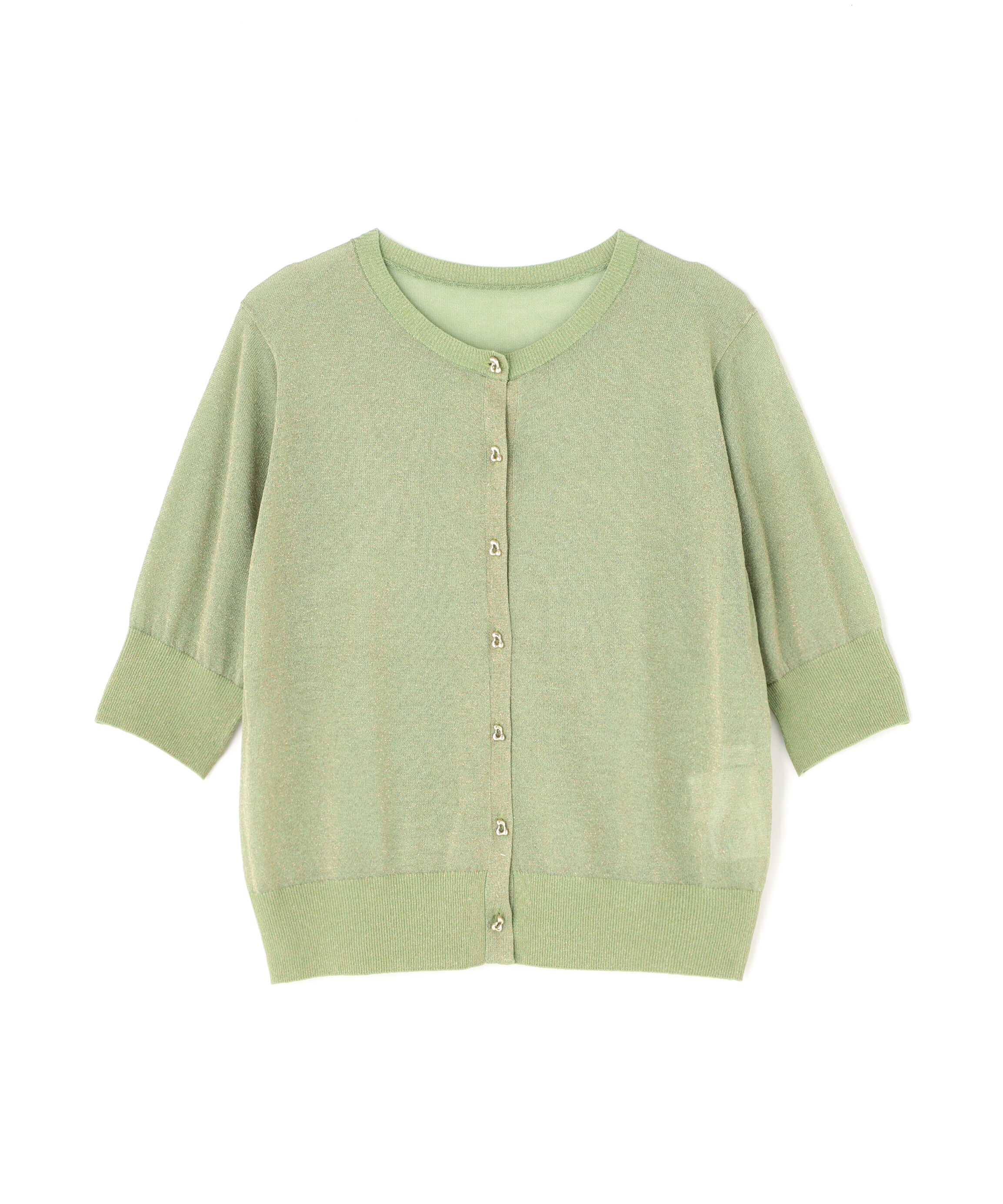  「ハーフスリーブラメカーディガン」|ニット・セーター|