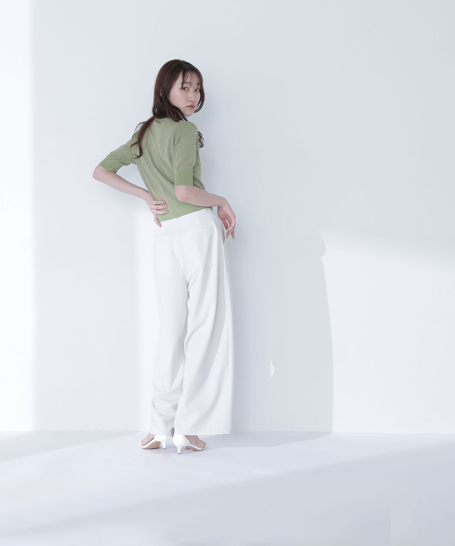  「ハーフスリーブラメカーディガン」|ニット・セーター|