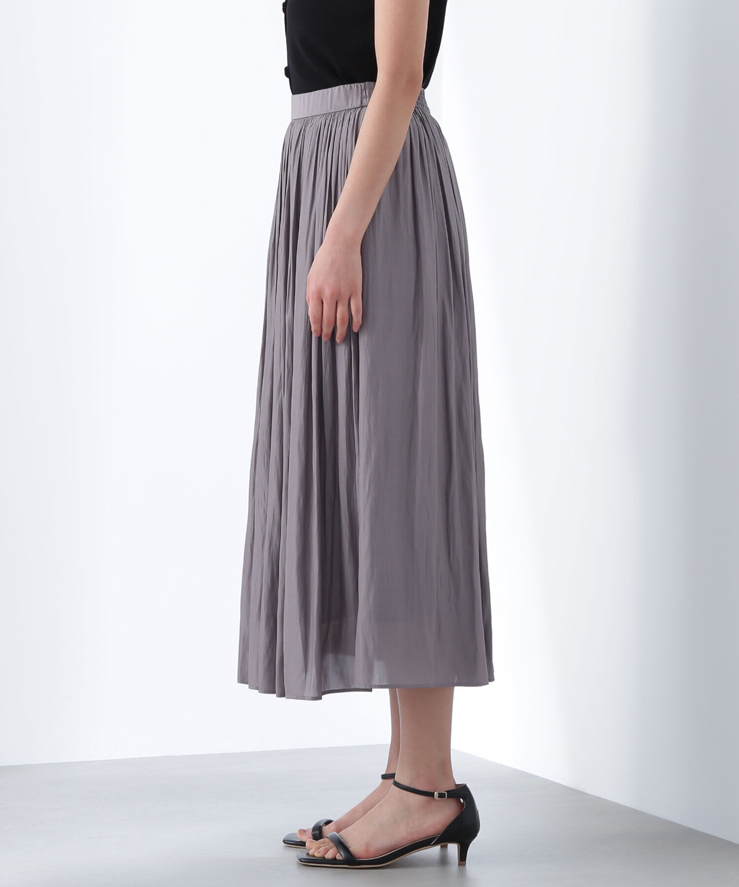  「割繊ギャザースカート」|スカート|