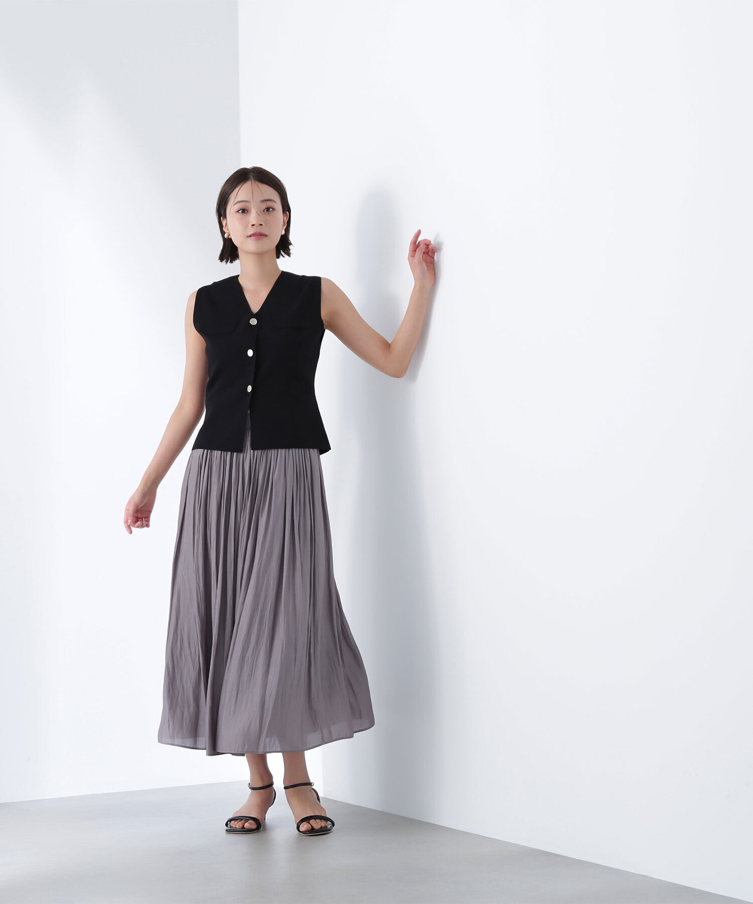  「割繊ギャザースカート」|スカート|