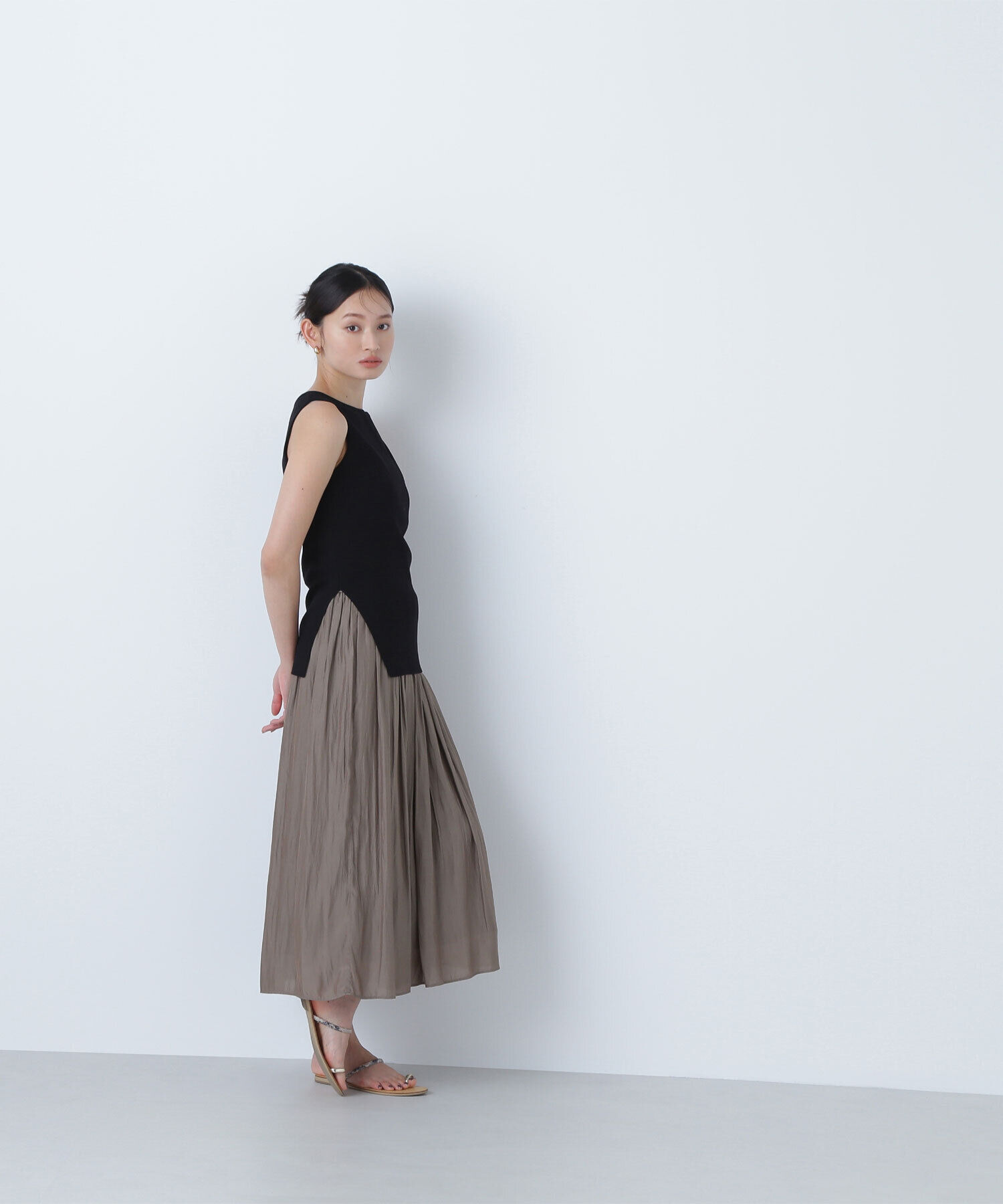  「割繊ギャザースカート」|スカート|