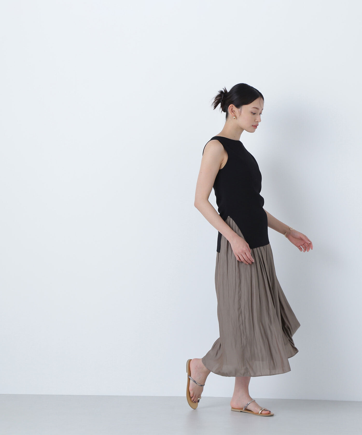  「割繊ギャザースカート」|スカート|