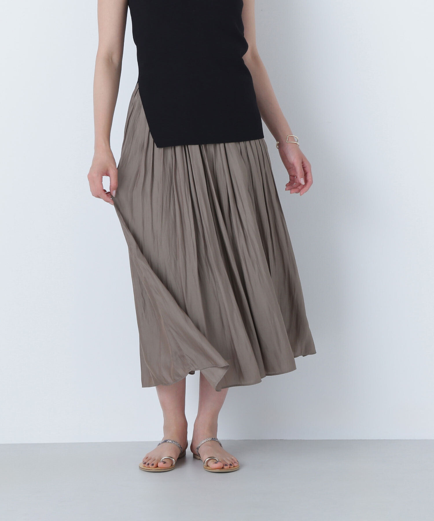  「割繊ギャザースカート」|スカート|