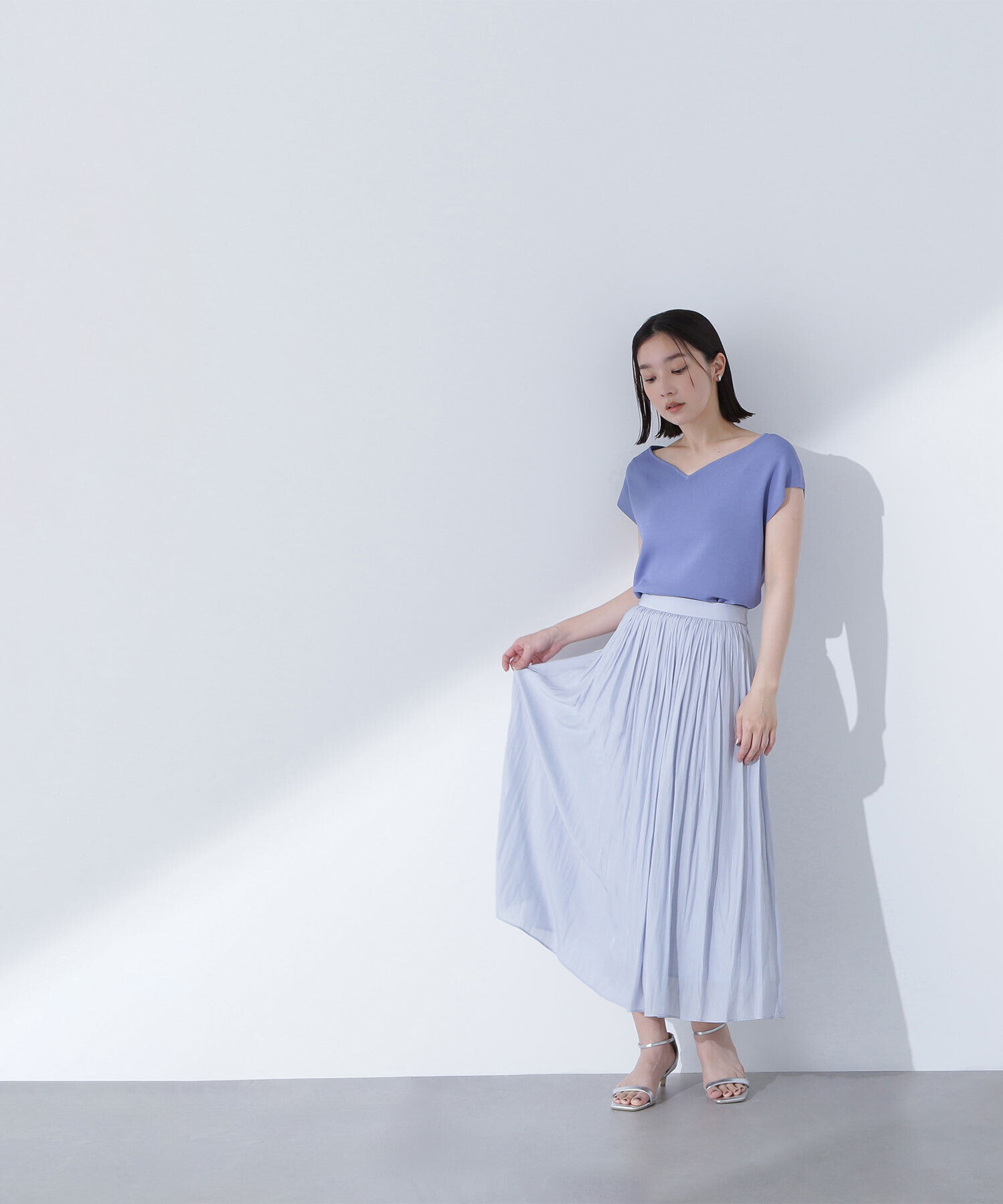  「割繊ギャザースカート」|スカート|