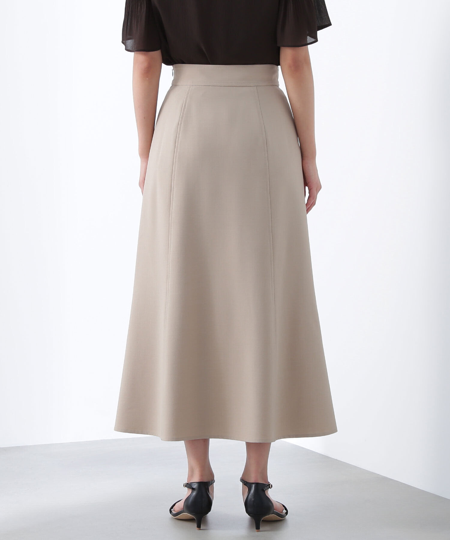  「サイドボタンリネンライクスカート」|スカート|