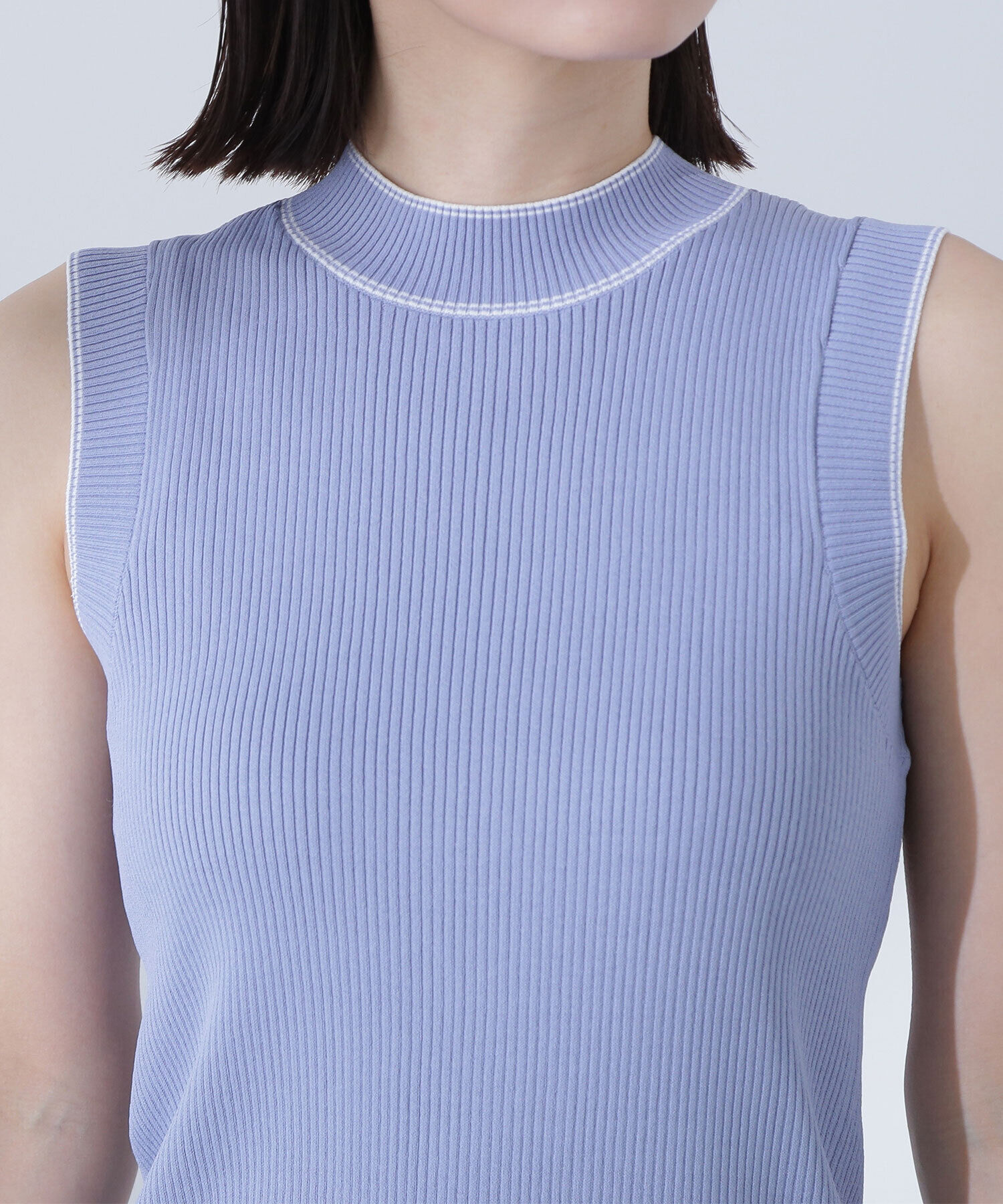  「ボトルネックバイカラーアンサンブル」|ニット・セーター|