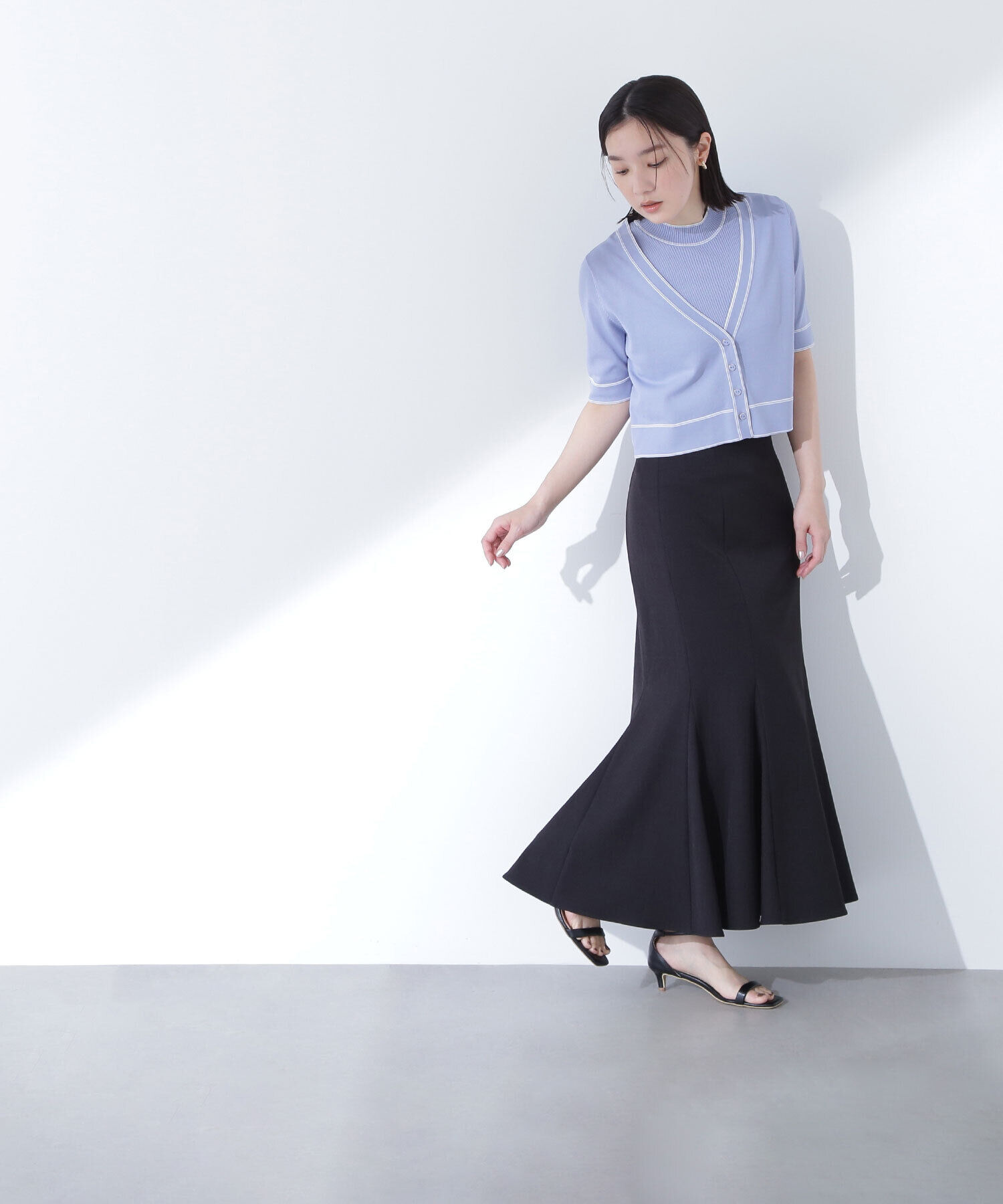  「ボトルネックバイカラーアンサンブル」|ニット・セーター|