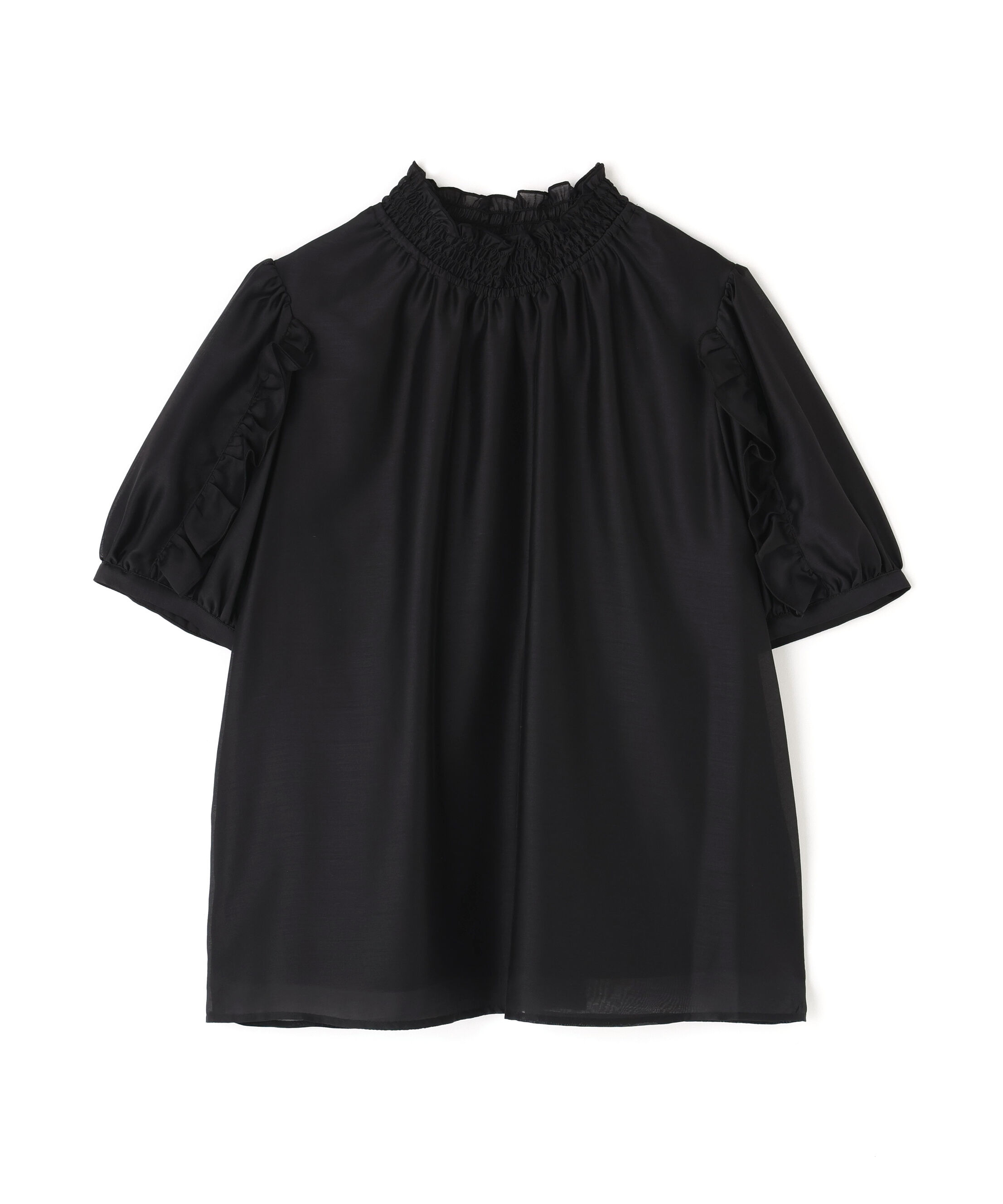  「シャーリングネックフリルブラウス」|シャツ・ブラウス|