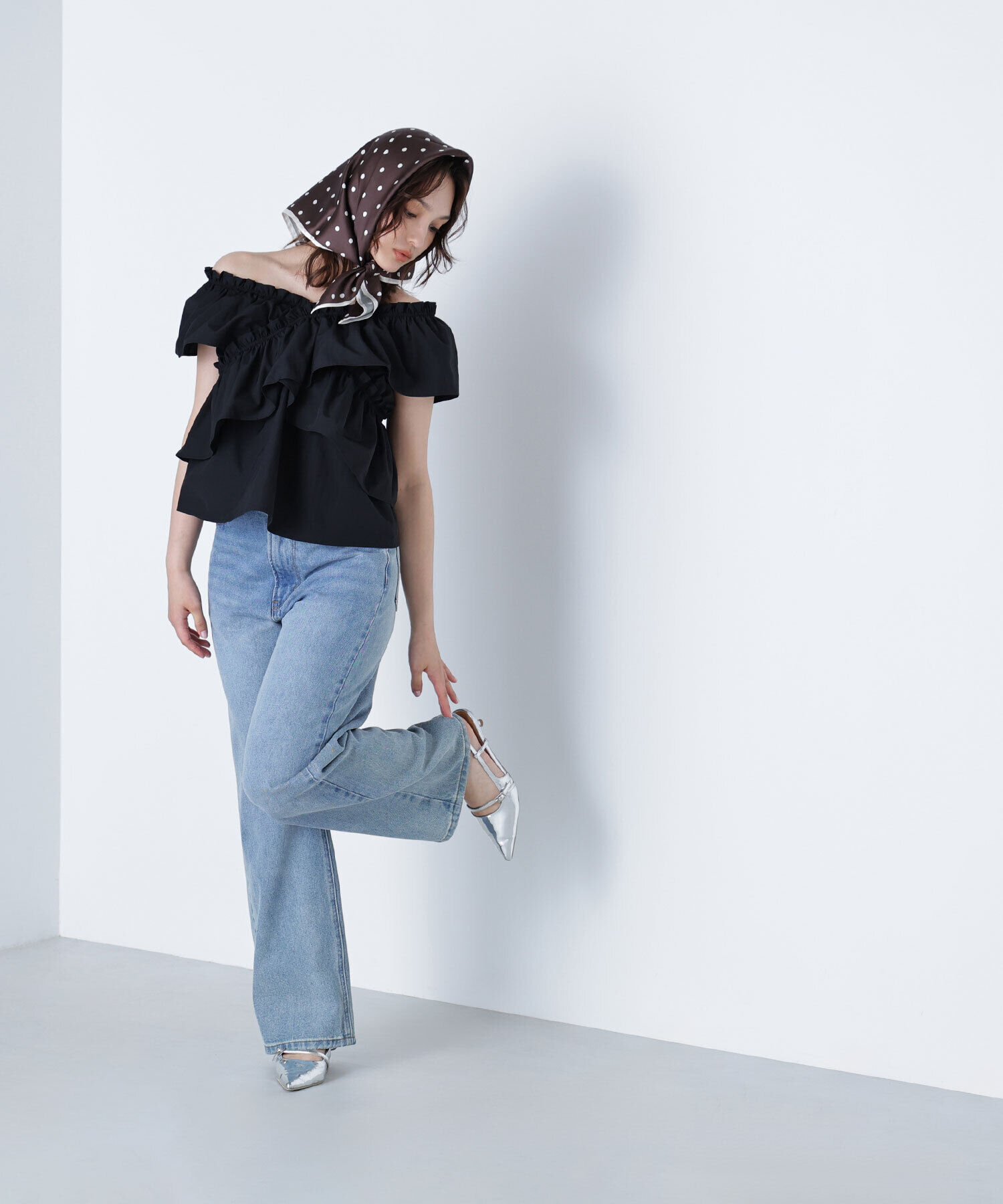  「クロスフリルギャザーブラウス」|シャツ・ブラウス|