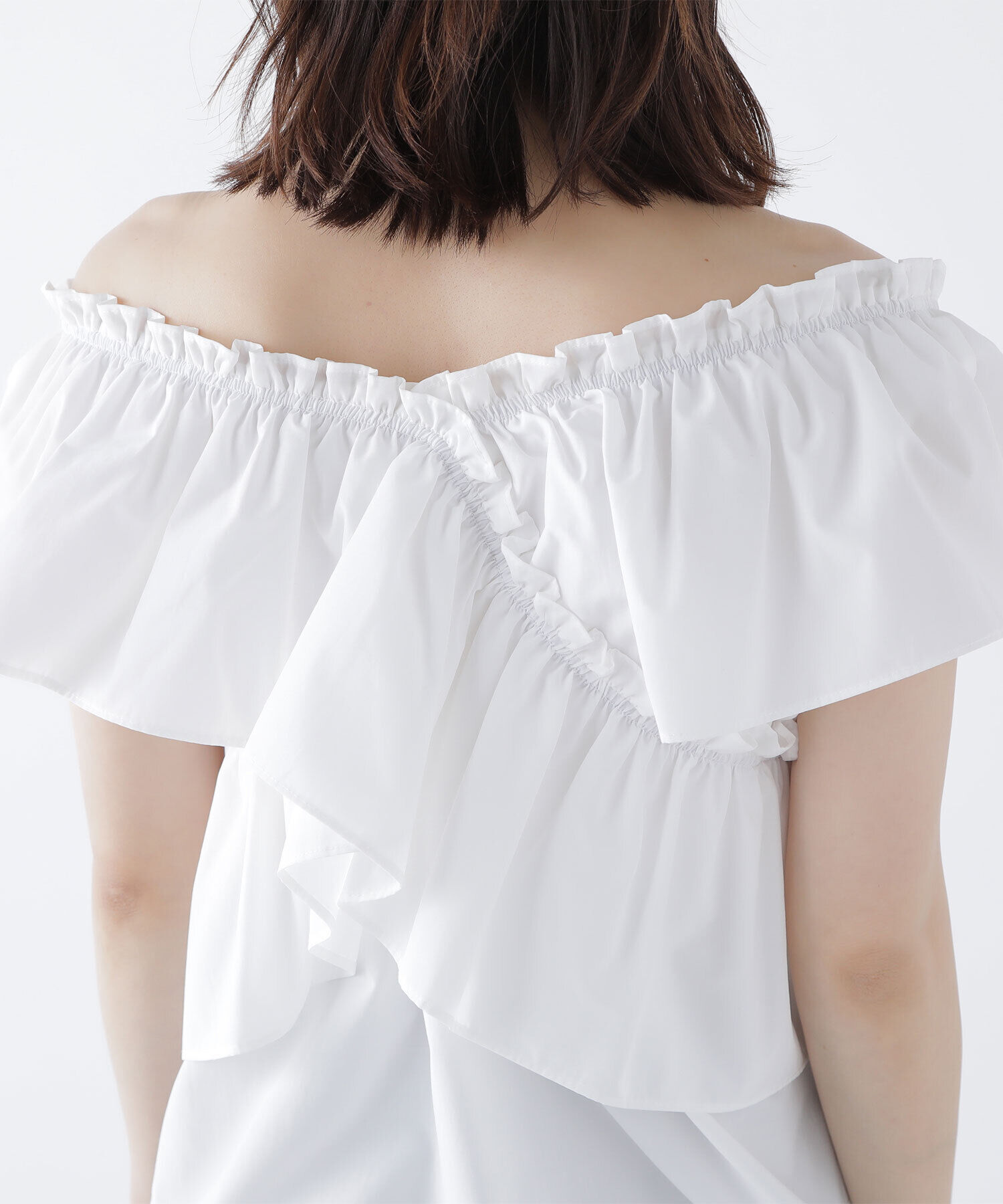  「クロスフリルギャザーブラウス」|シャツ・ブラウス|