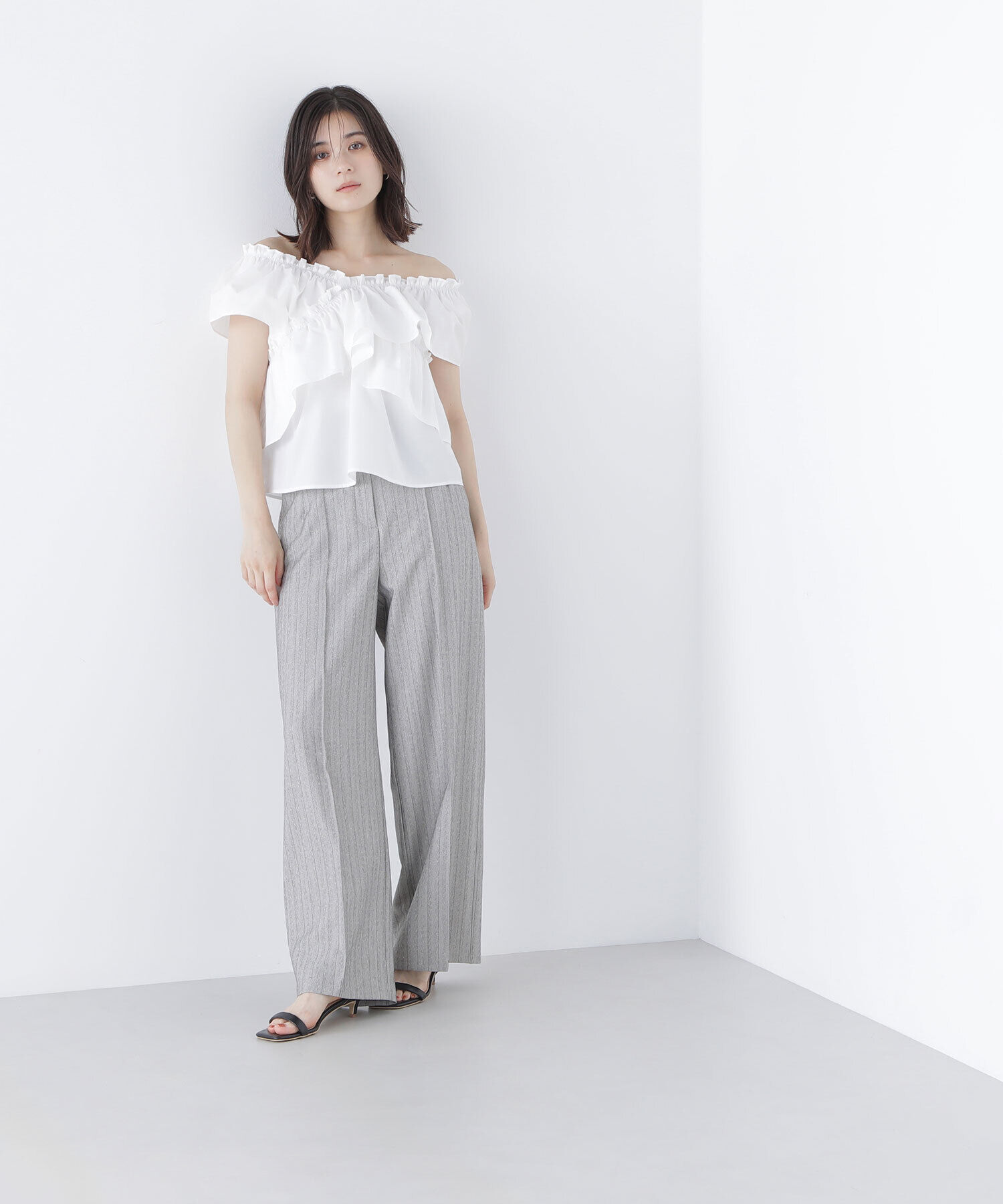  「クロスフリルギャザーブラウス」|シャツ・ブラウス|