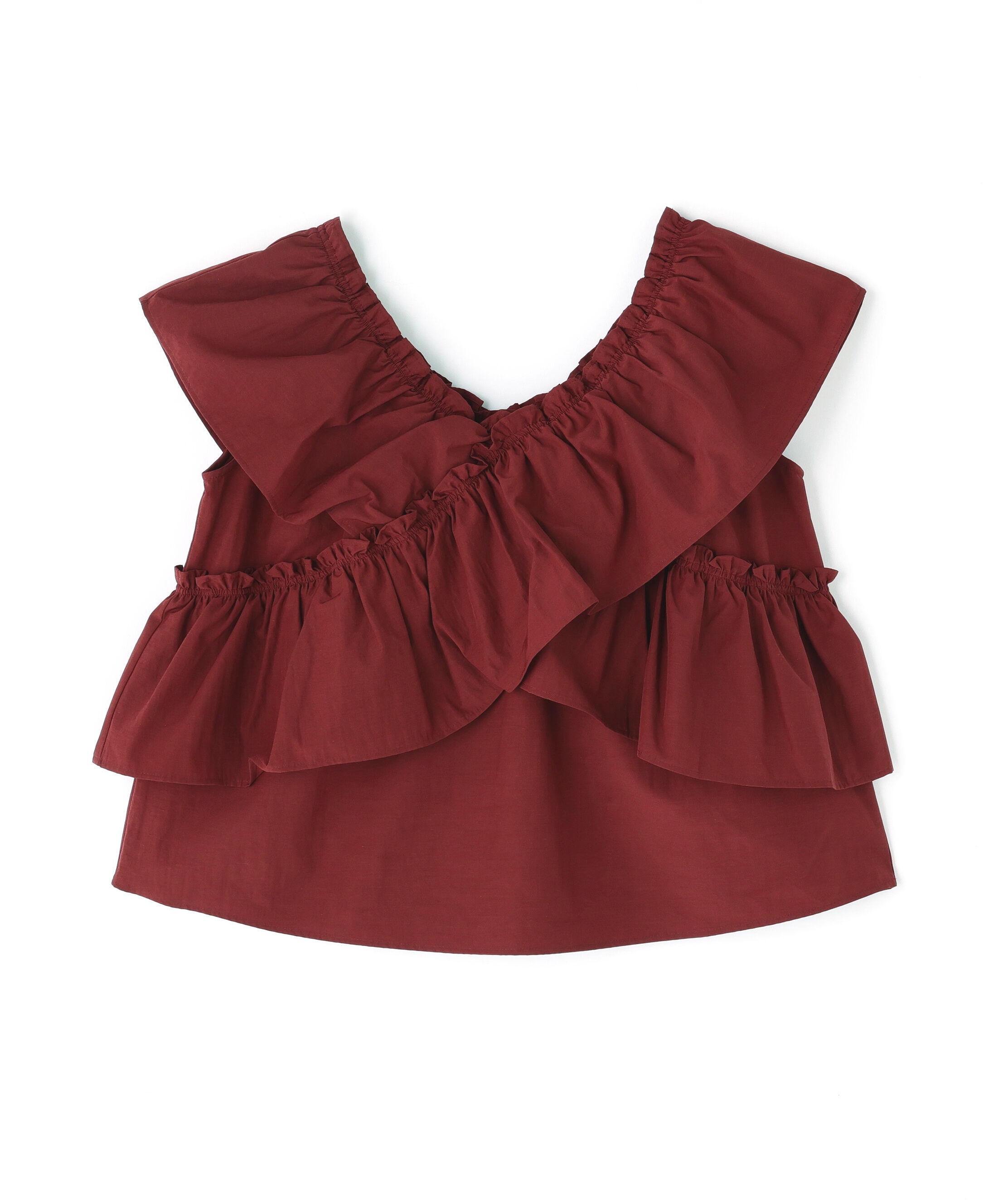  「クロスフリルギャザーブラウス」|シャツ・ブラウス|