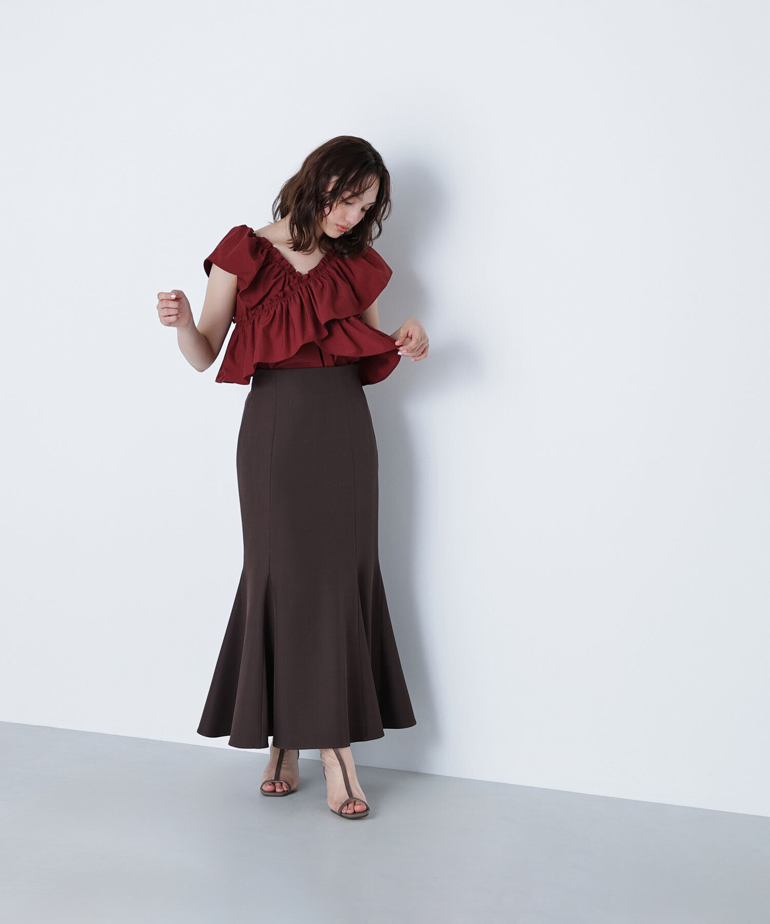  「クロスフリルギャザーブラウス」|シャツ・ブラウス|