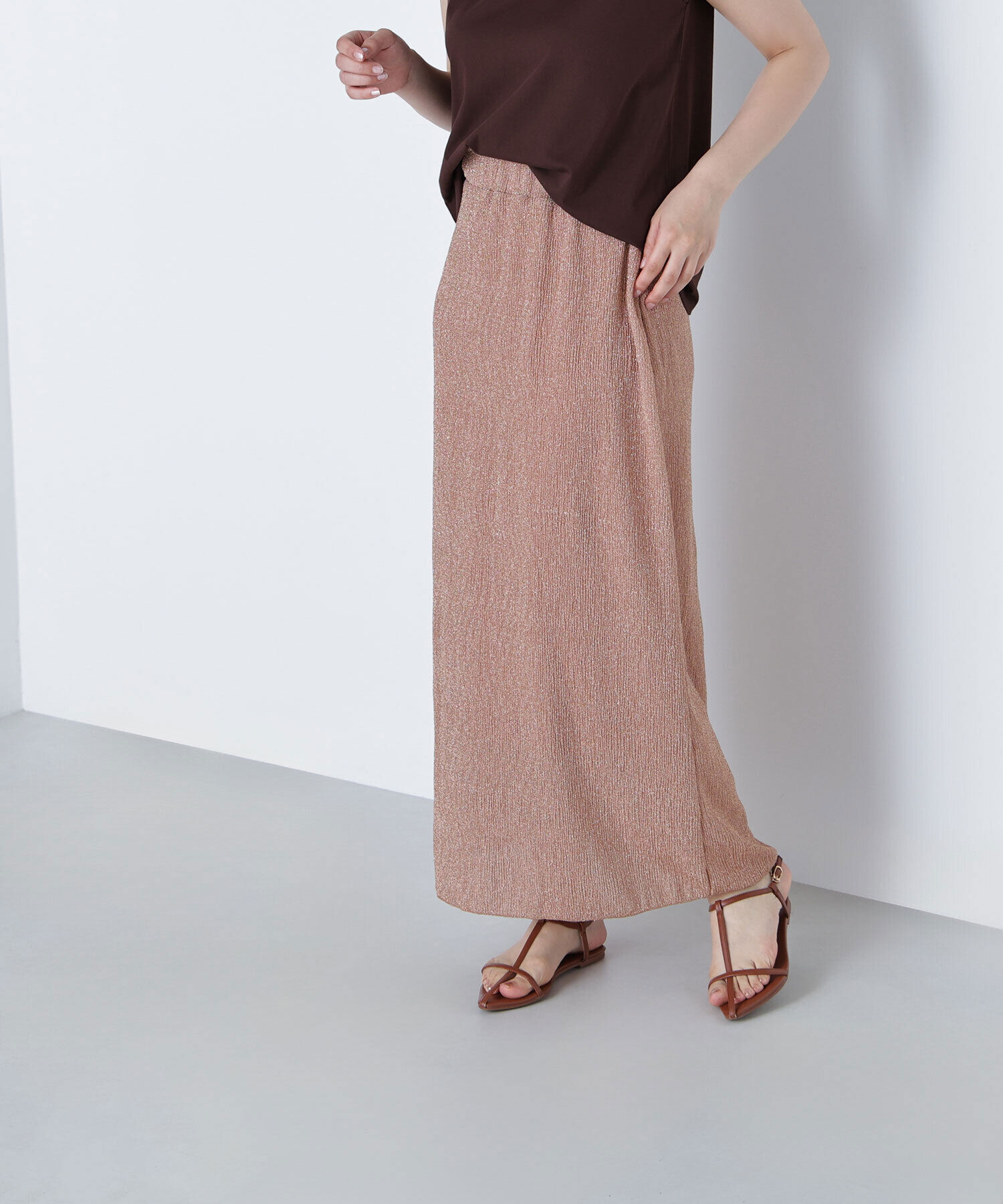  「シアーラメリブナロースカート」|スカート|オレンジ