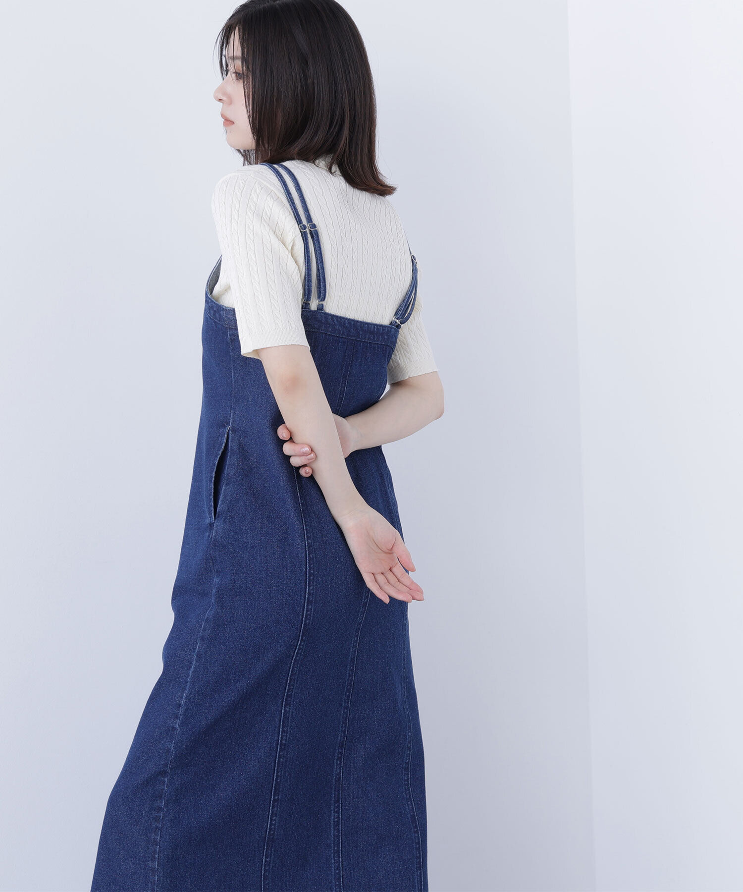  「デニムナローキャミワンピース」|ワンピース|