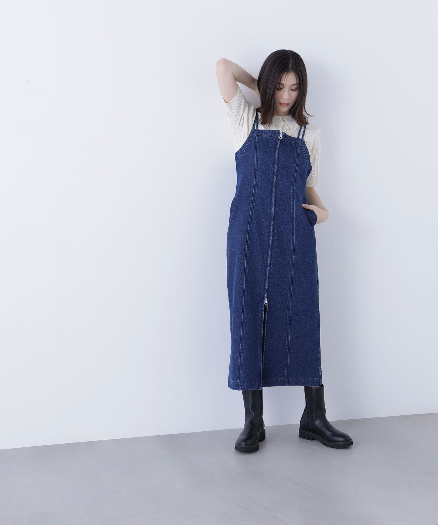  「デニムナローキャミワンピース」|ワンピース|