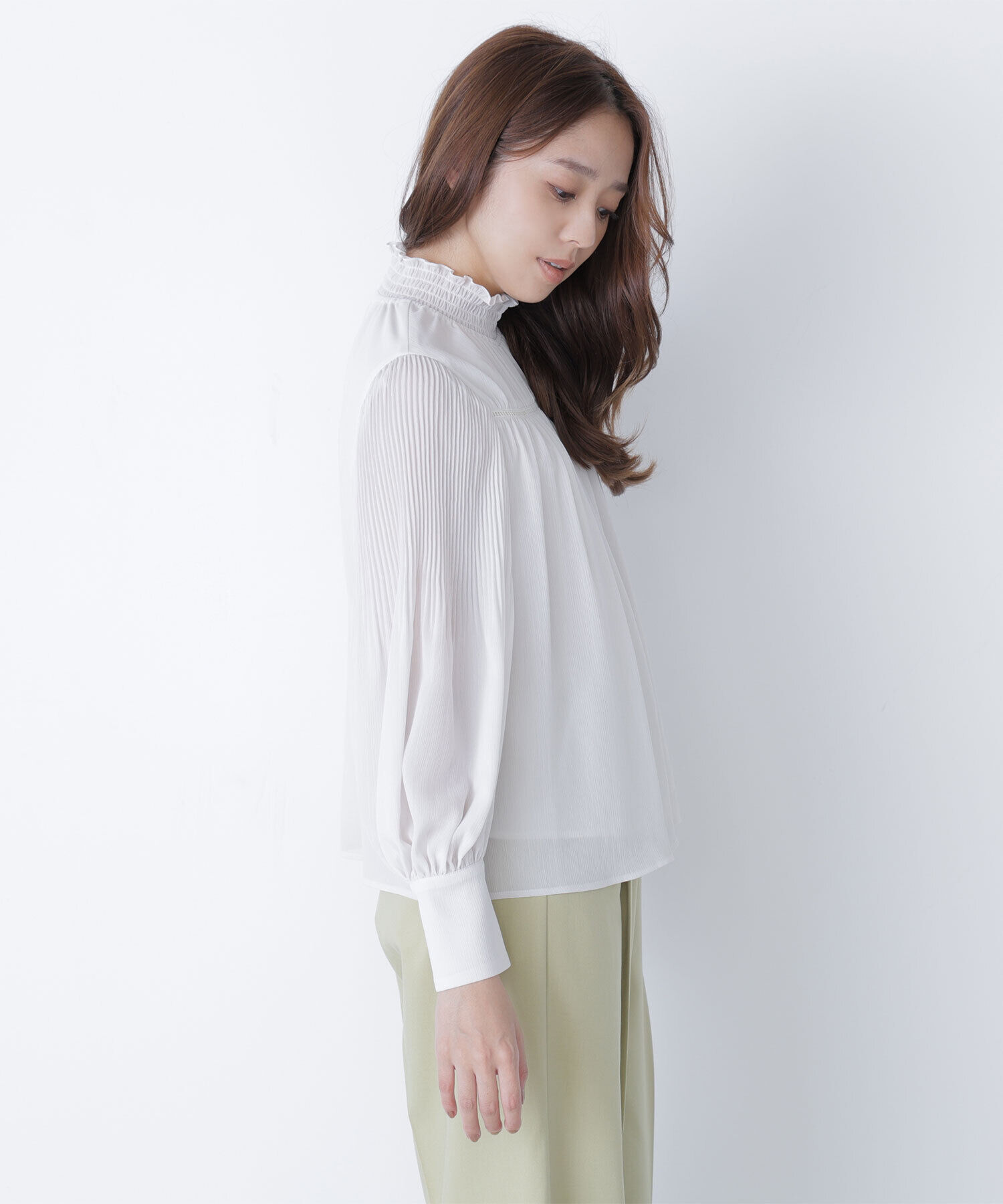  「シャーリング楊柳ブラウス」|シャツ・ブラウス|