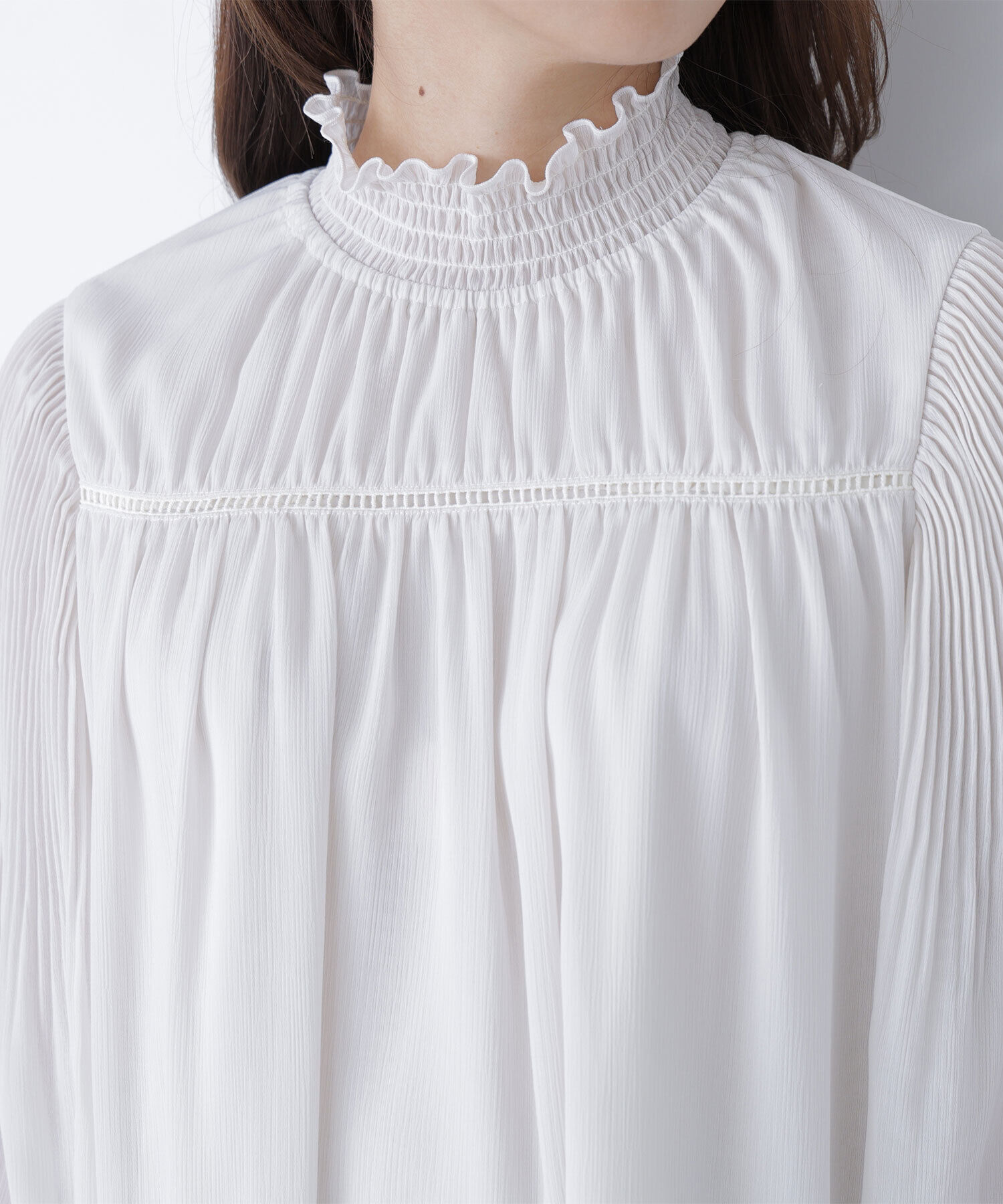  「シャーリング楊柳ブラウス」|シャツ・ブラウス|