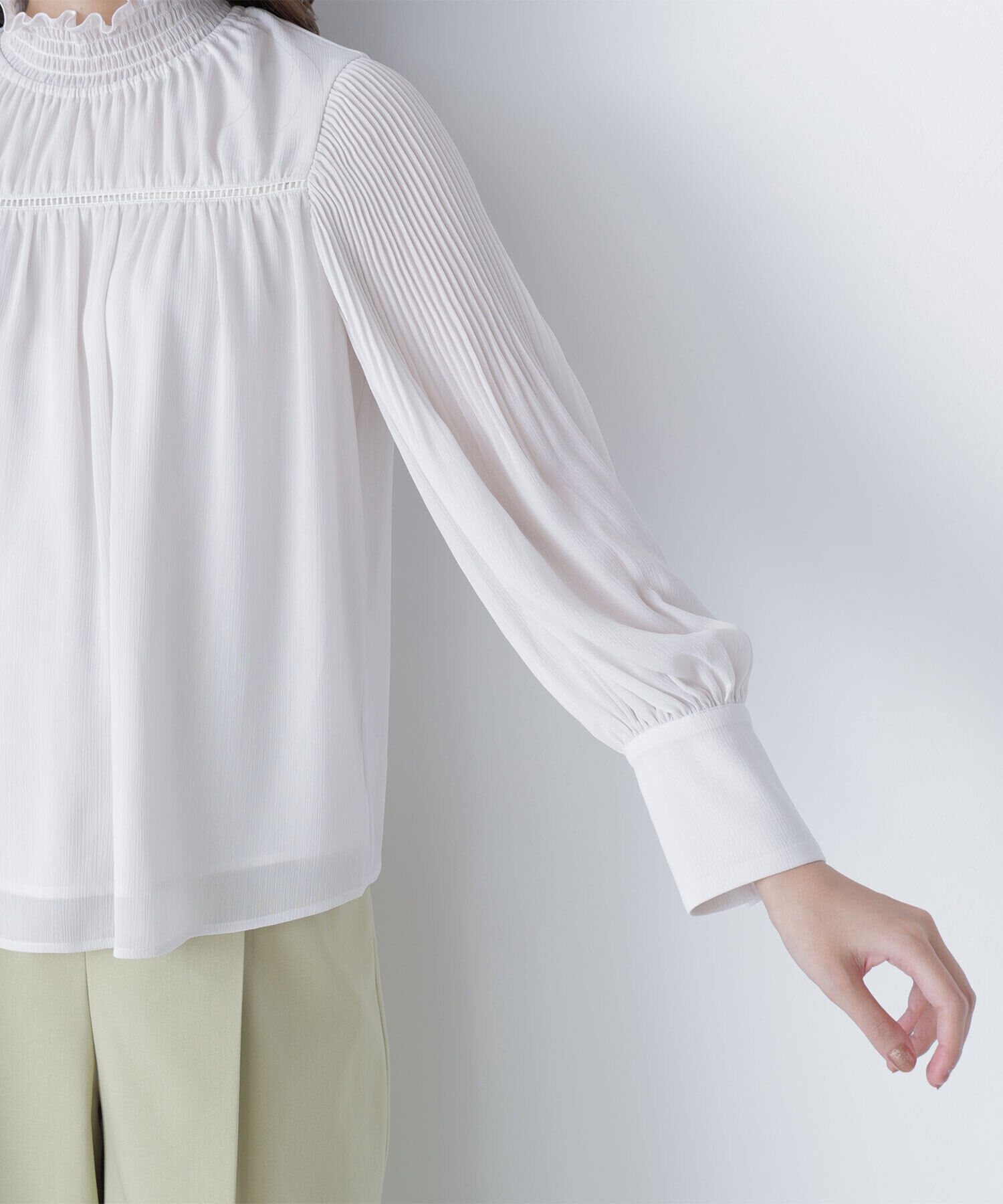  「シャーリング楊柳ブラウス」|シャツ・ブラウス|