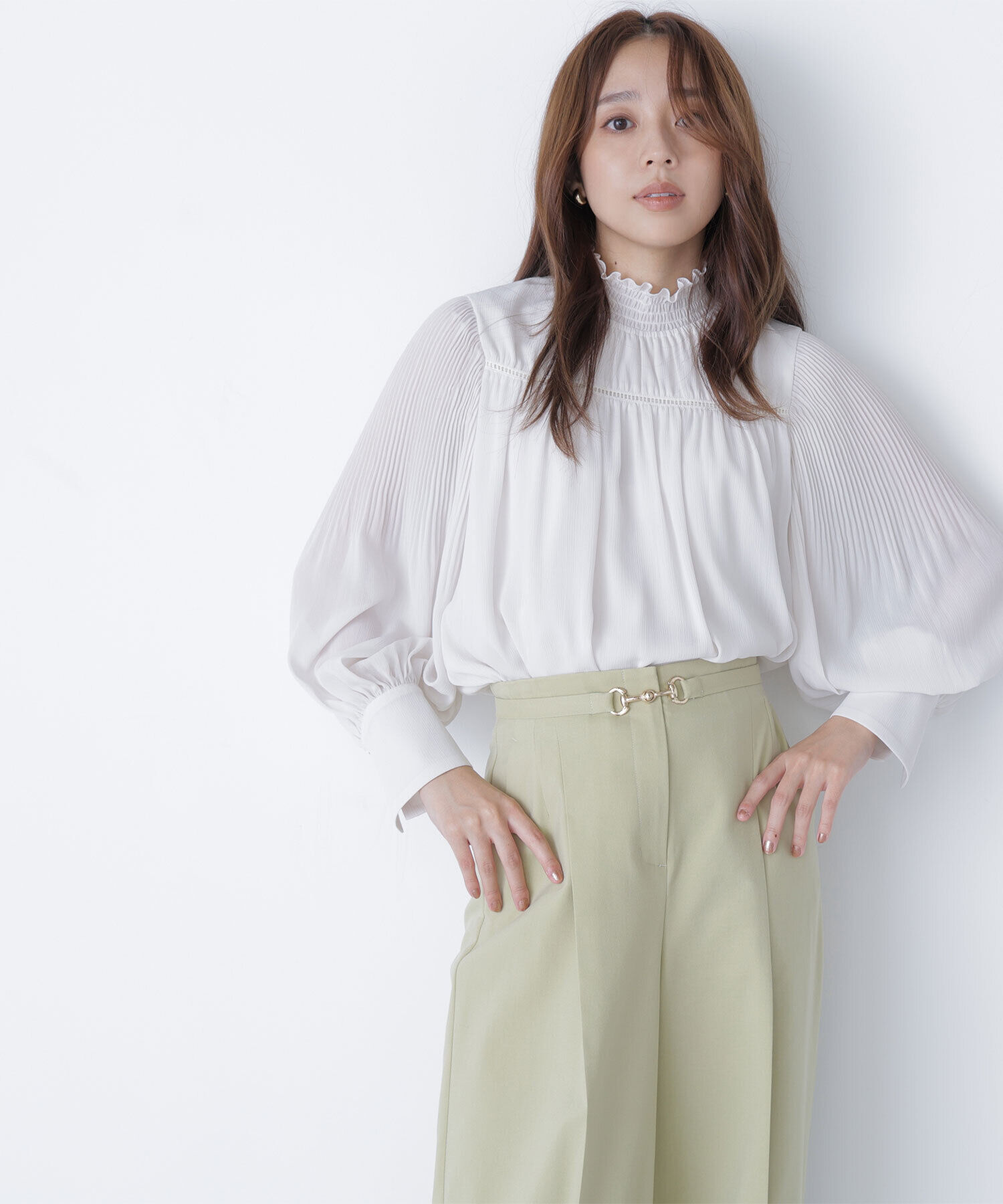  「シャーリング楊柳ブラウス」|シャツ・ブラウス|