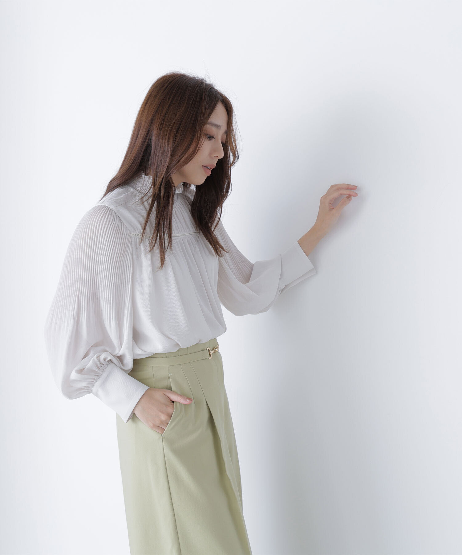  「シャーリング楊柳ブラウス」|シャツ・ブラウス|