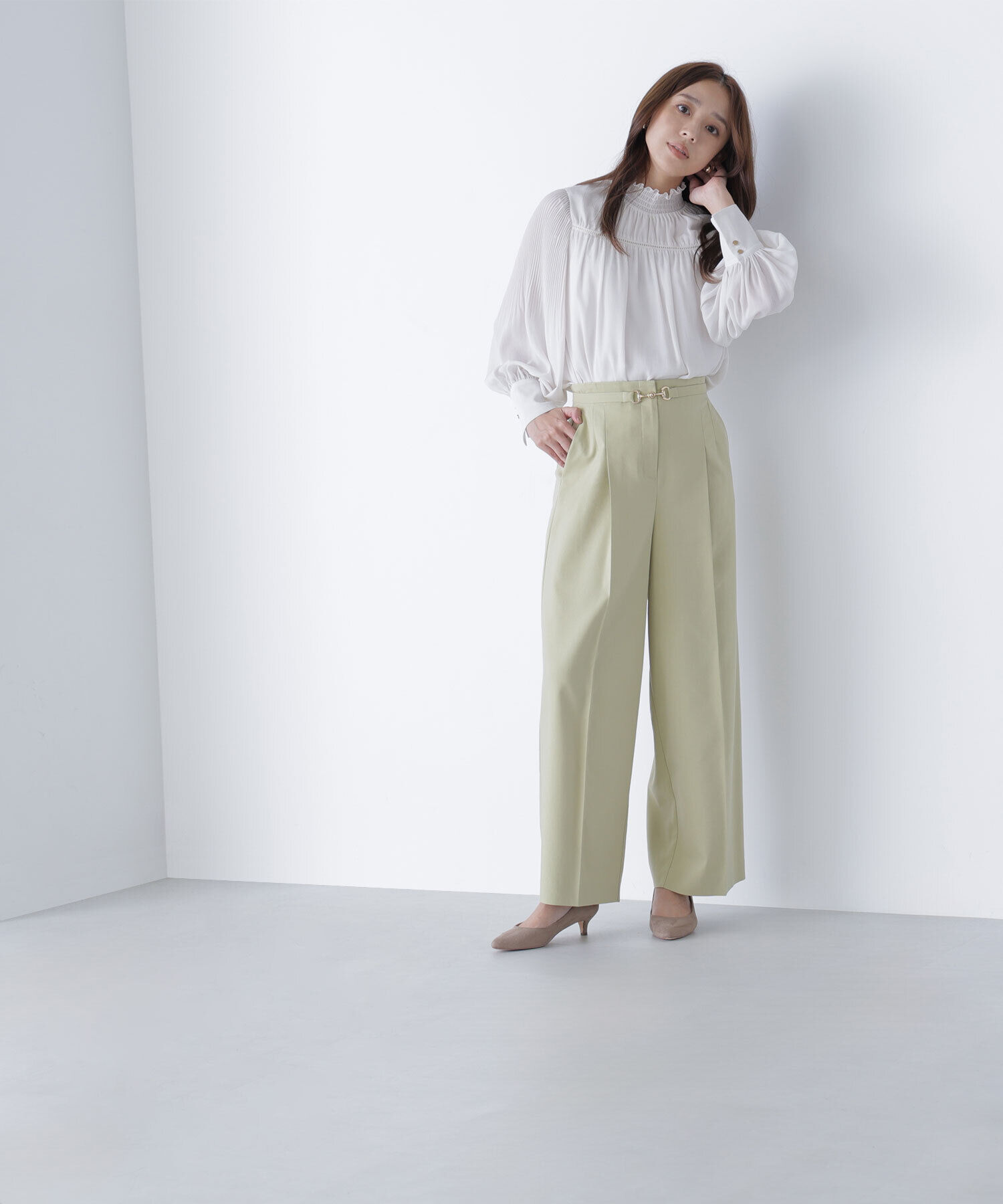  「シャーリング楊柳ブラウス」|シャツ・ブラウス|