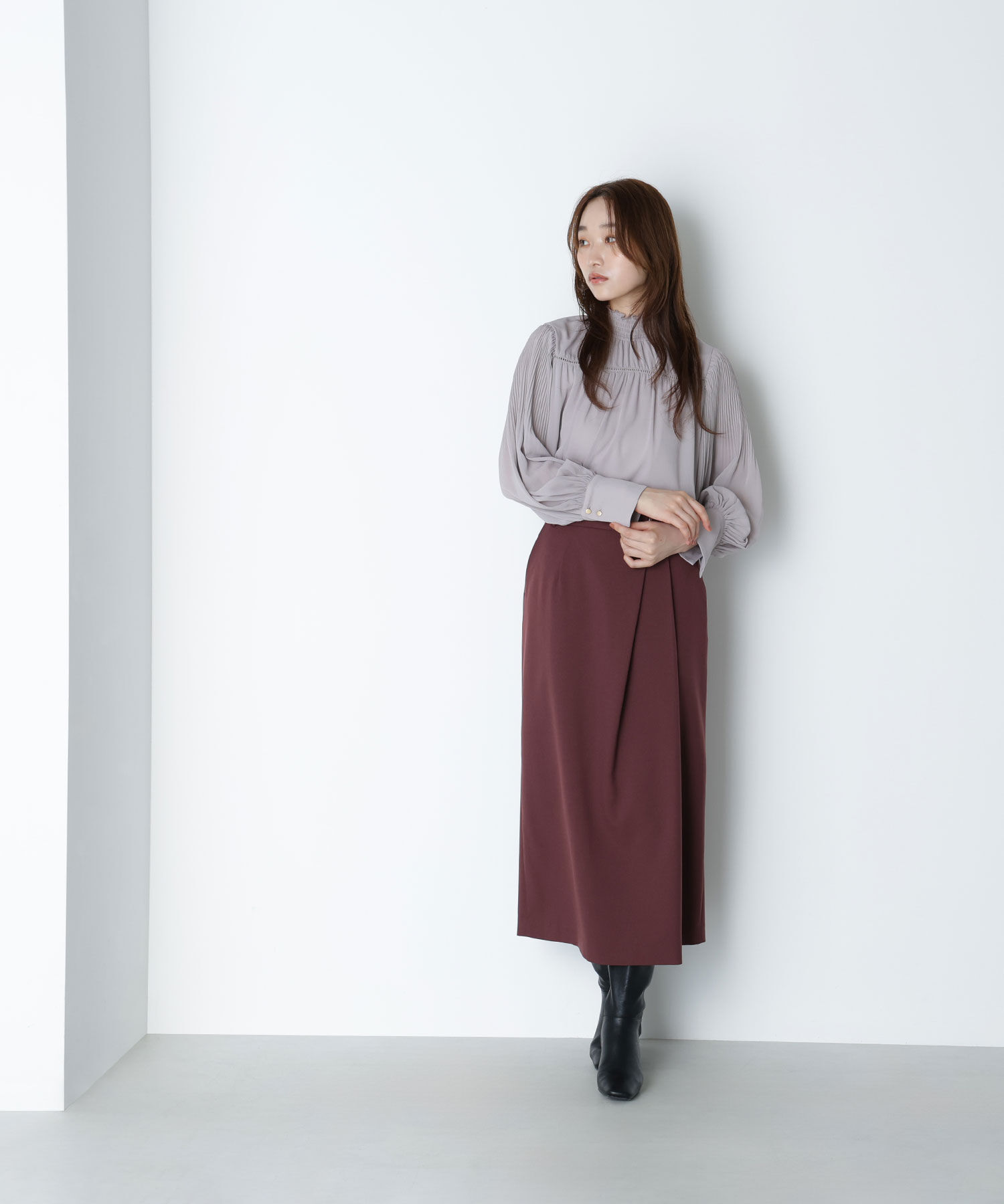  「シャーリング楊柳ブラウス」|シャツ・ブラウス|