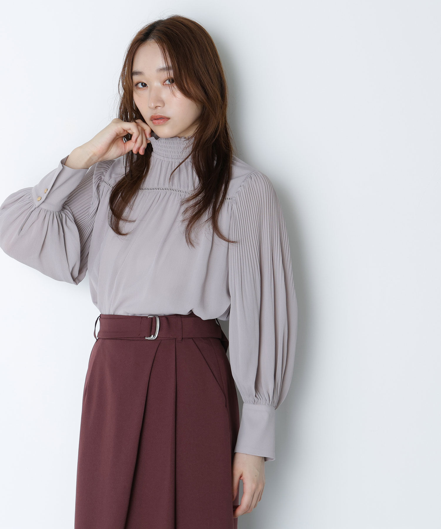  「シャーリング楊柳ブラウス」|シャツ・ブラウス|